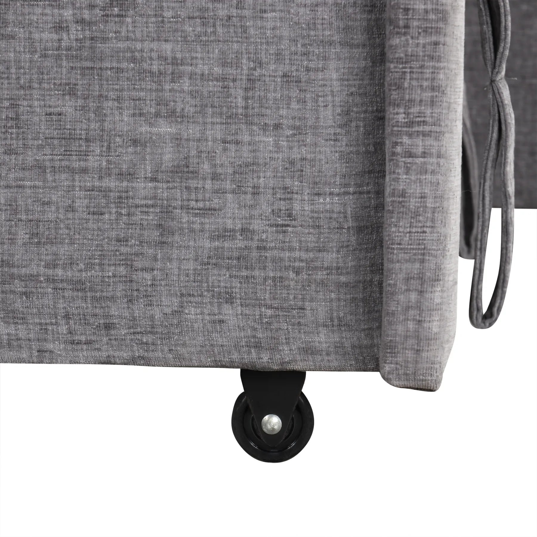 Sleeper Sectional, Sofa L Shape, Couch with Ottoman and Storage, Gray