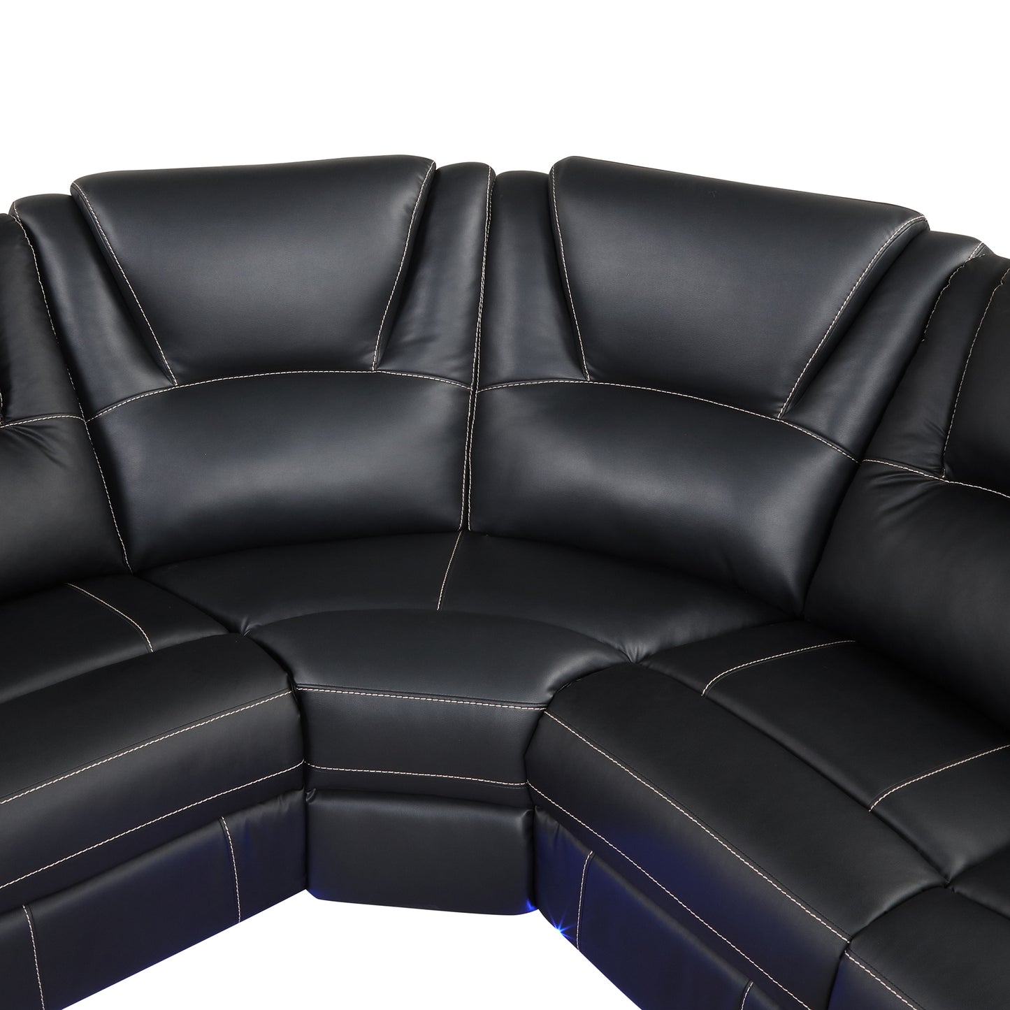 Modern Reclining Sofa, Corner Sectional Couch Recliner, Black