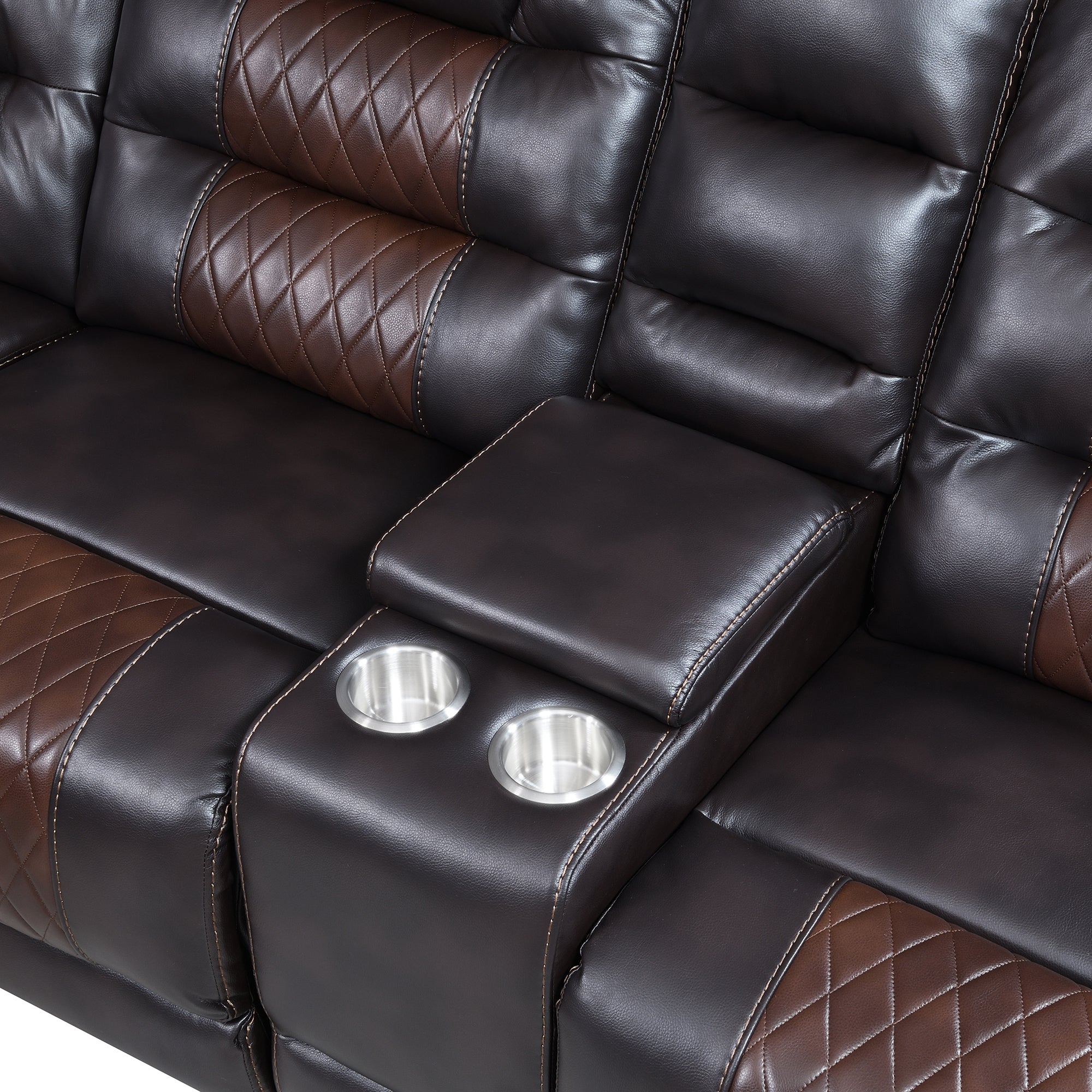 Luxury Reclining Sofa, Corner Sectional Couch Recliner, Brown