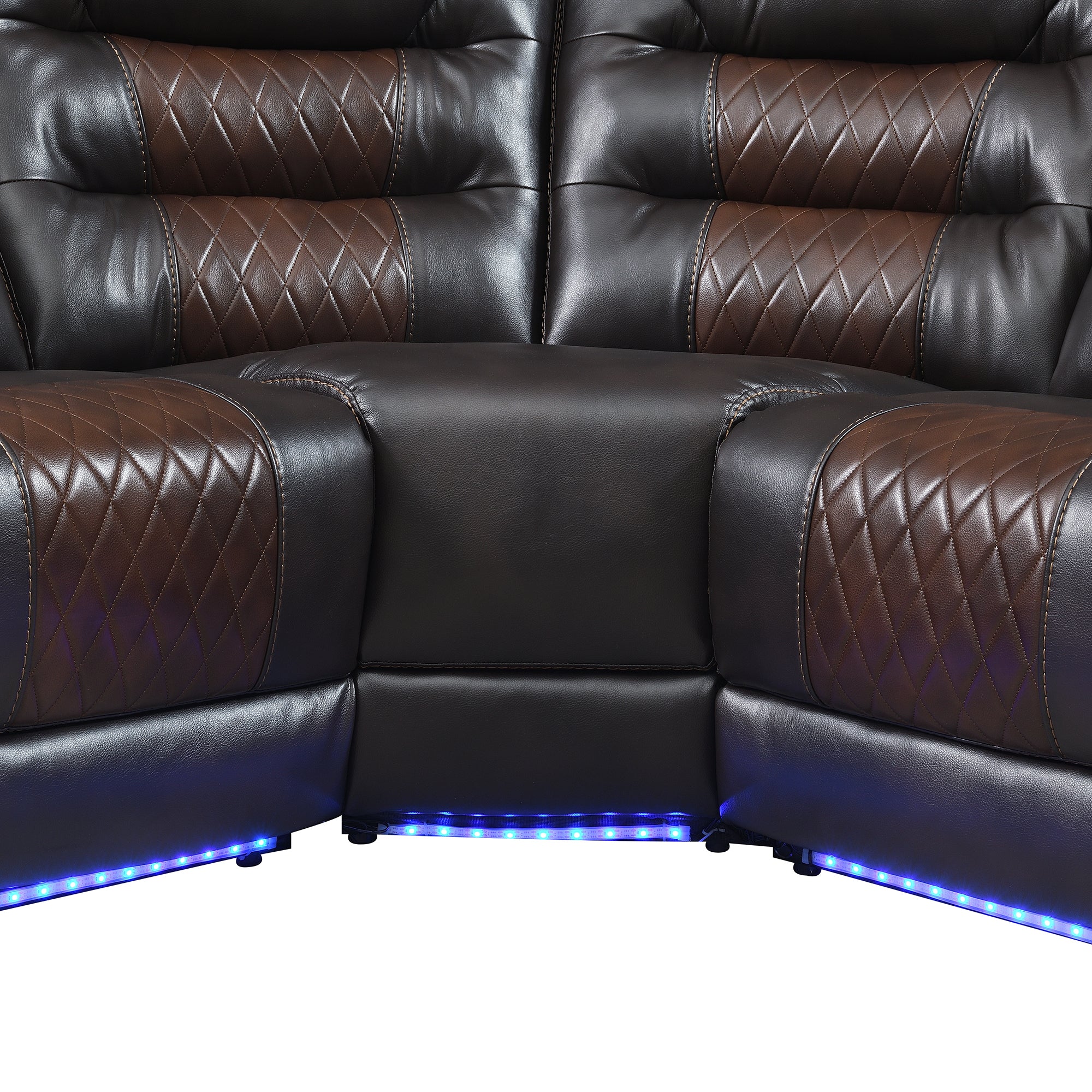 Luxury Reclining Sofa, Corner Sectional Couch Recliner, Brown
