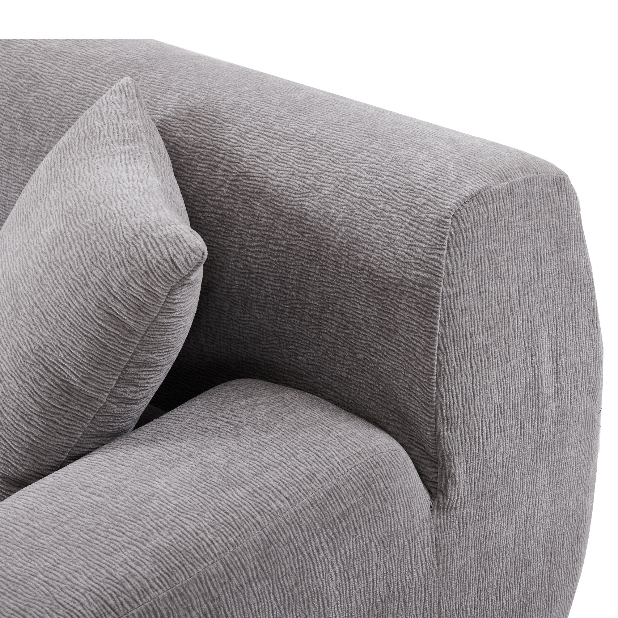 Modular Couch, L-Shaped Sofa with Chaise, Grey
