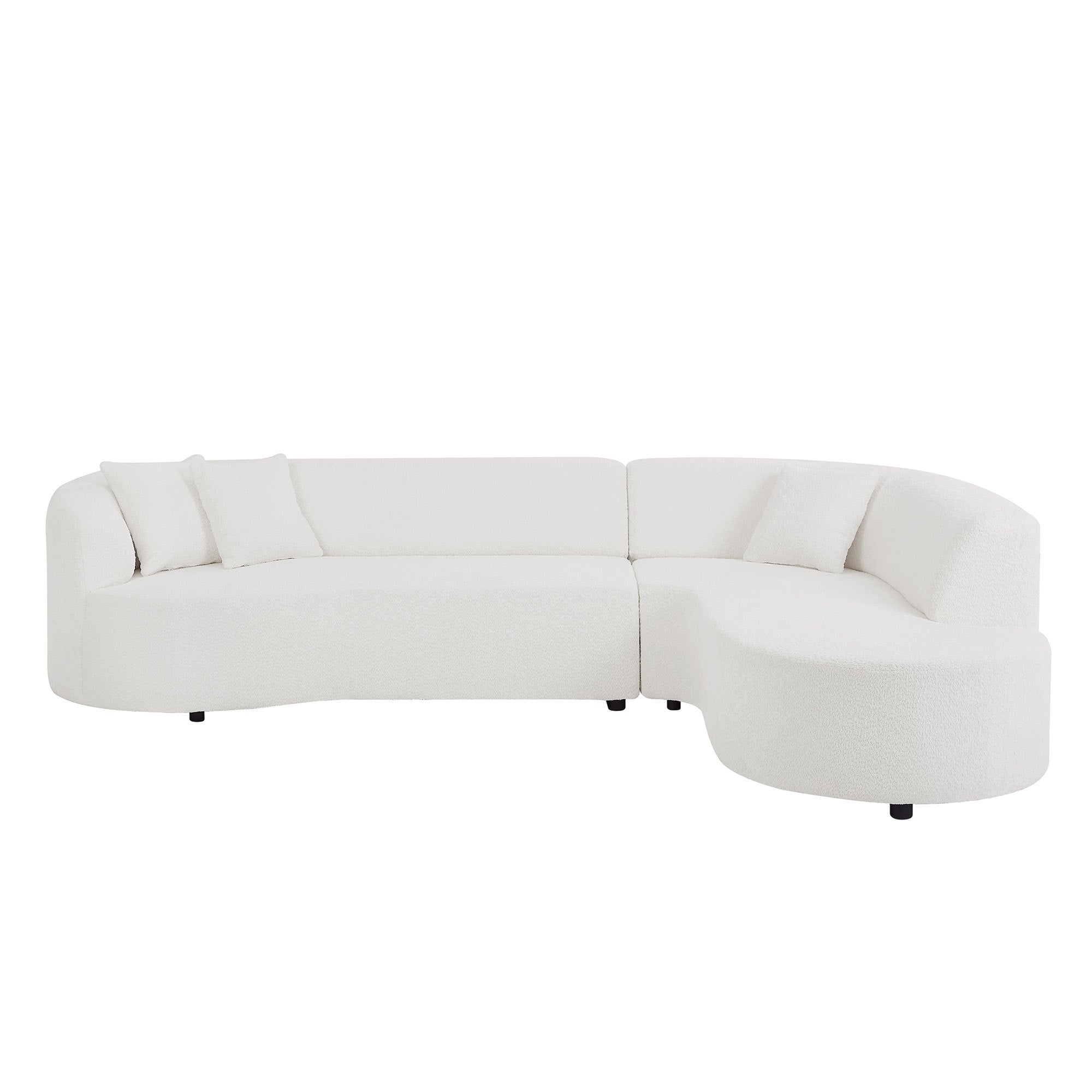 Luxury Curved Sofa, White Sectional Couch with Chaise