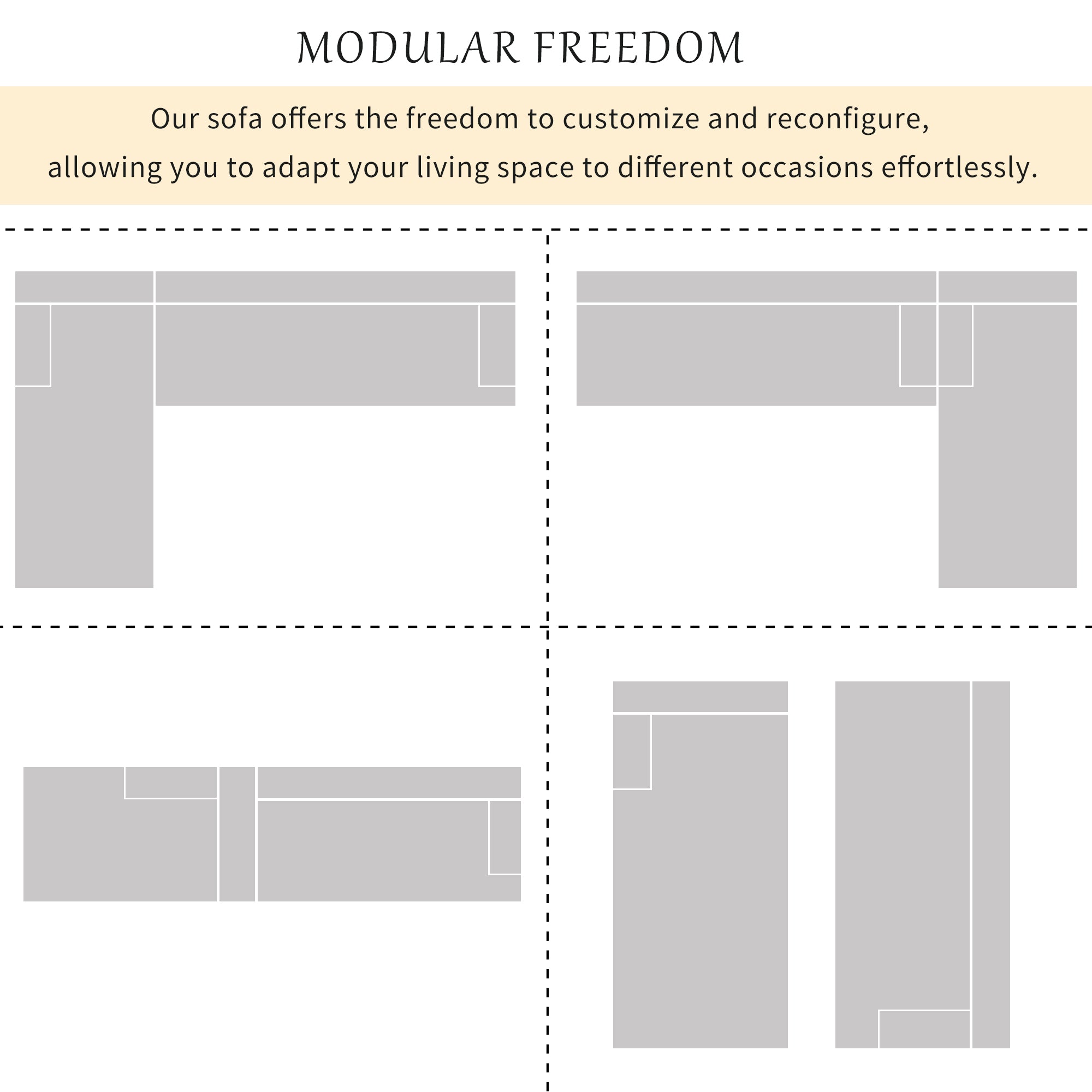 Modular Couch, L-Shaped Sofa with Chaise, Beige