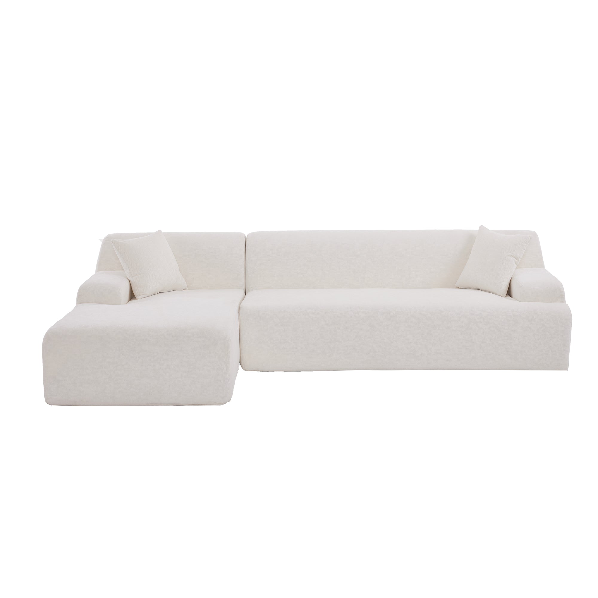 Modular Couch, L-Shaped Sofa with Chaise, Beige