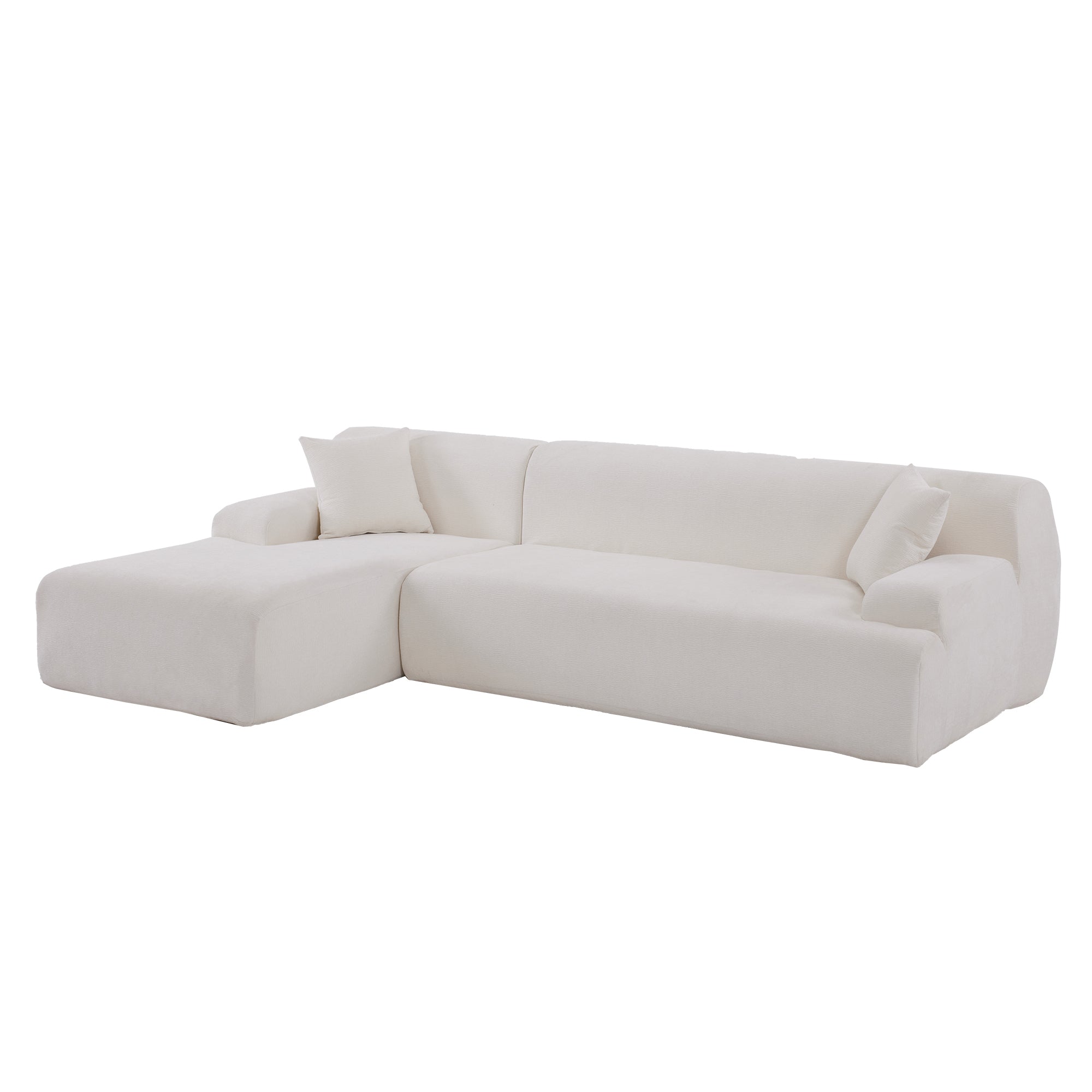 Modular Couch, L-Shaped Sofa with Chaise, Beige