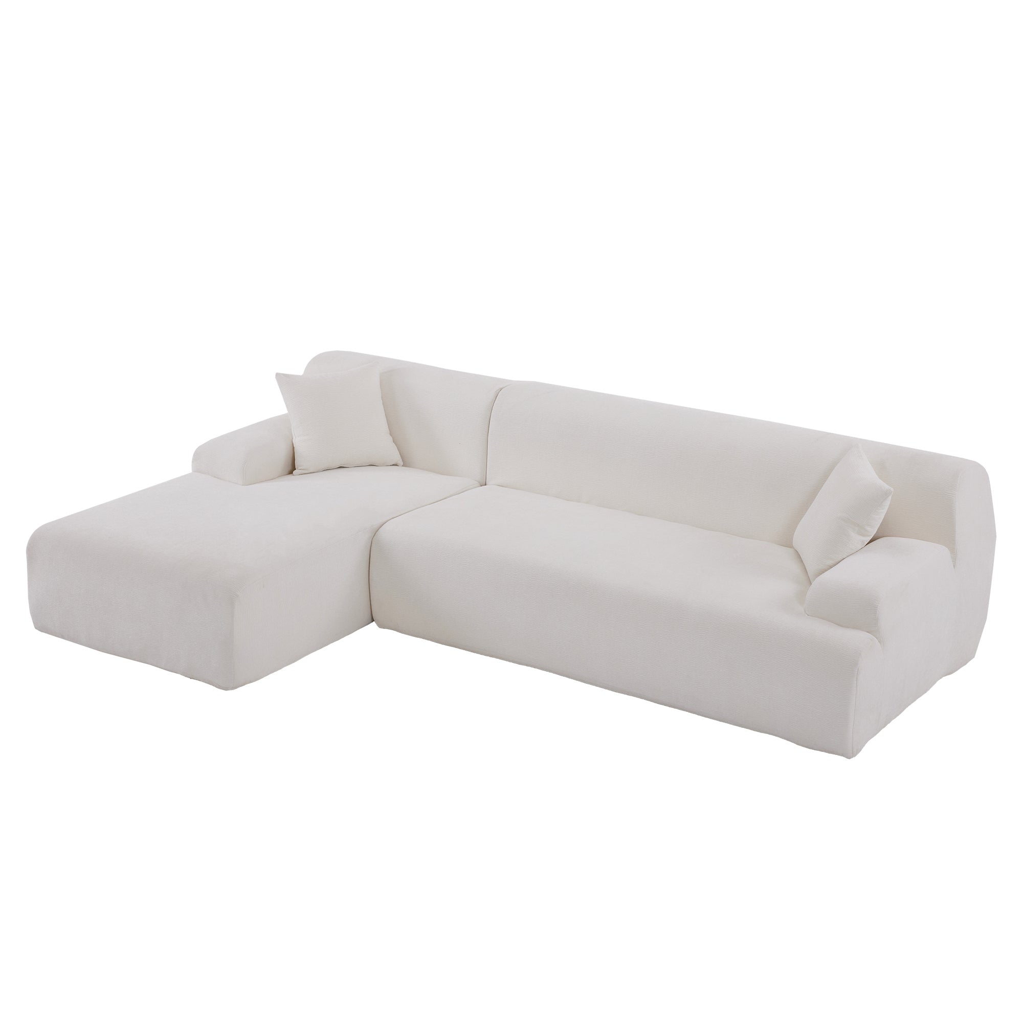 Modular Couch, L-Shaped Sofa with Chaise, Beige