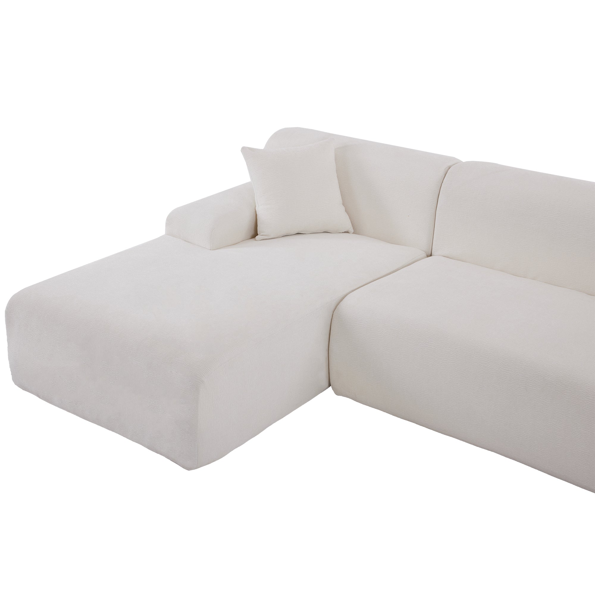 Modular Couch, L-Shaped Sofa with Chaise, Beige
