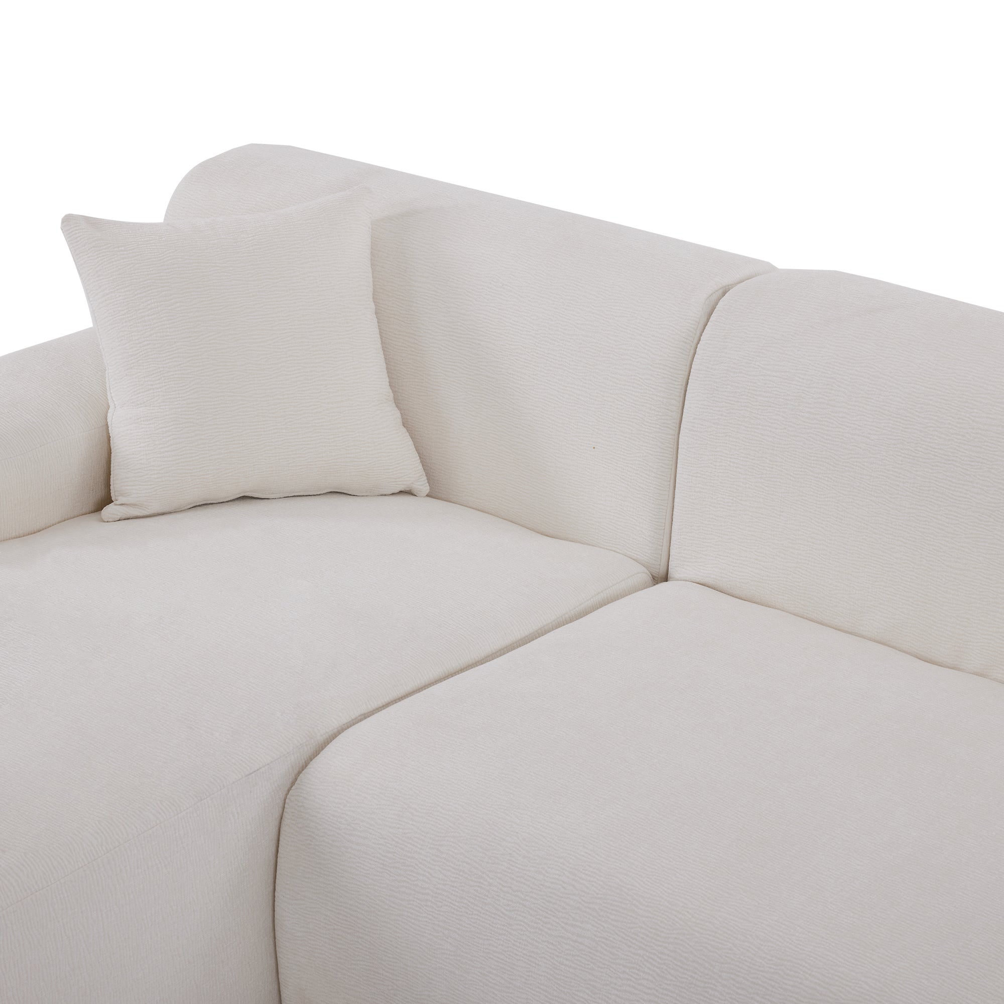 Modular Couch, L-Shaped Sofa with Chaise, Beige