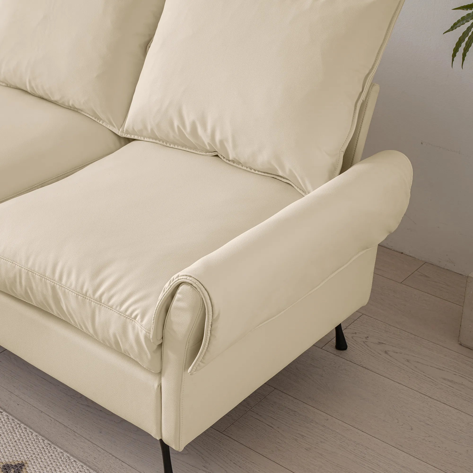 Louie Couch L-Shape, Sofa With Chaise Lounge - Beige