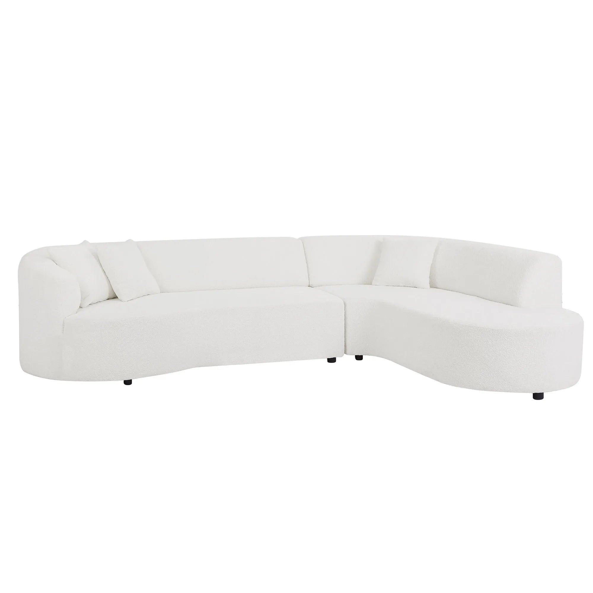 Luxury Curved Sofa, White Sectional Couch with Chaise