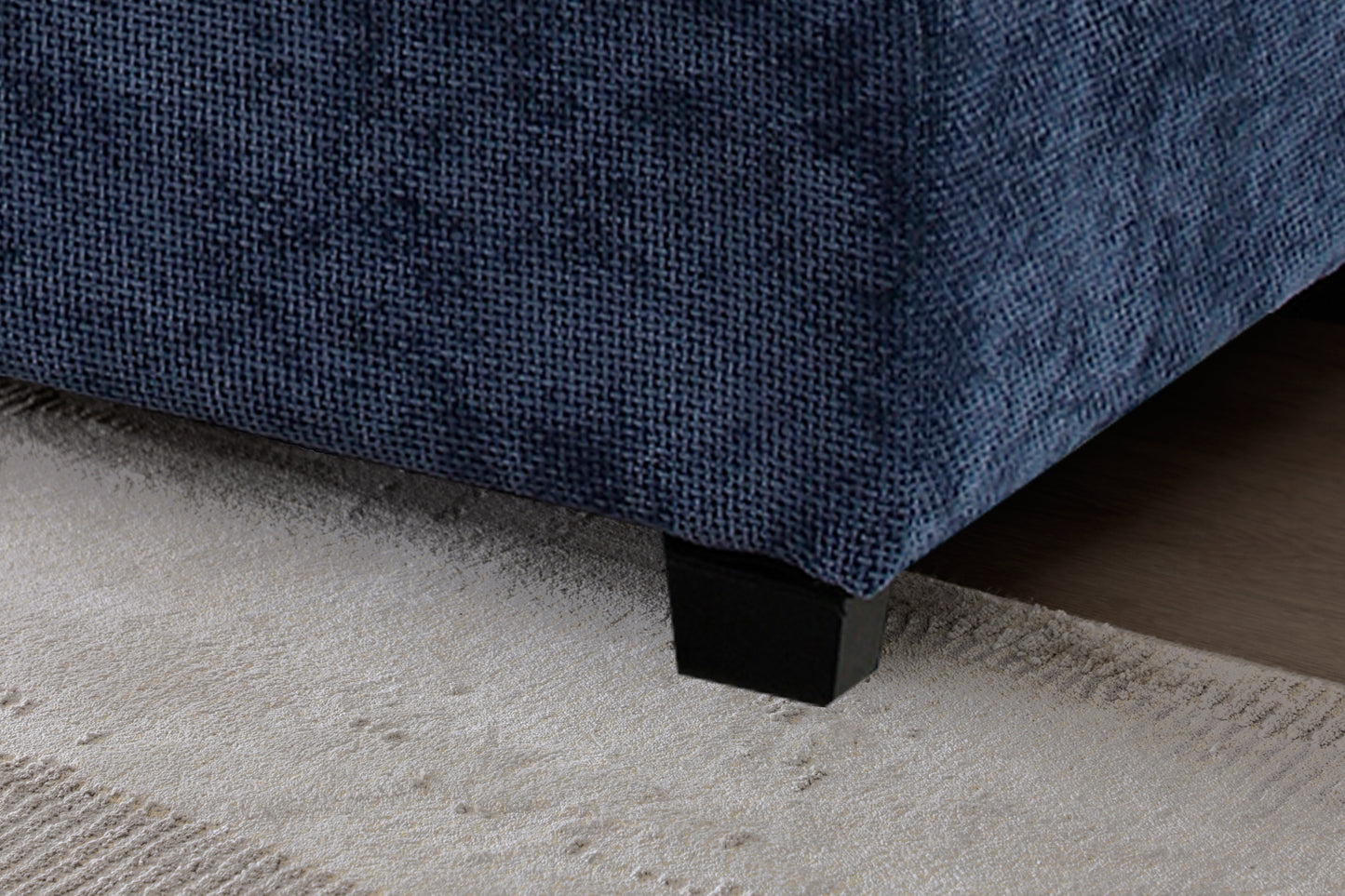 Plush Modular Sectional Sofa, L-Shaped Couch with Ottoman, Blue