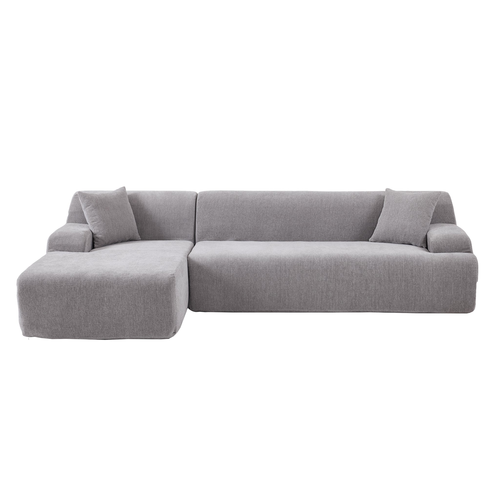 Modular Couch, L-Shaped Sofa with Chaise, Grey