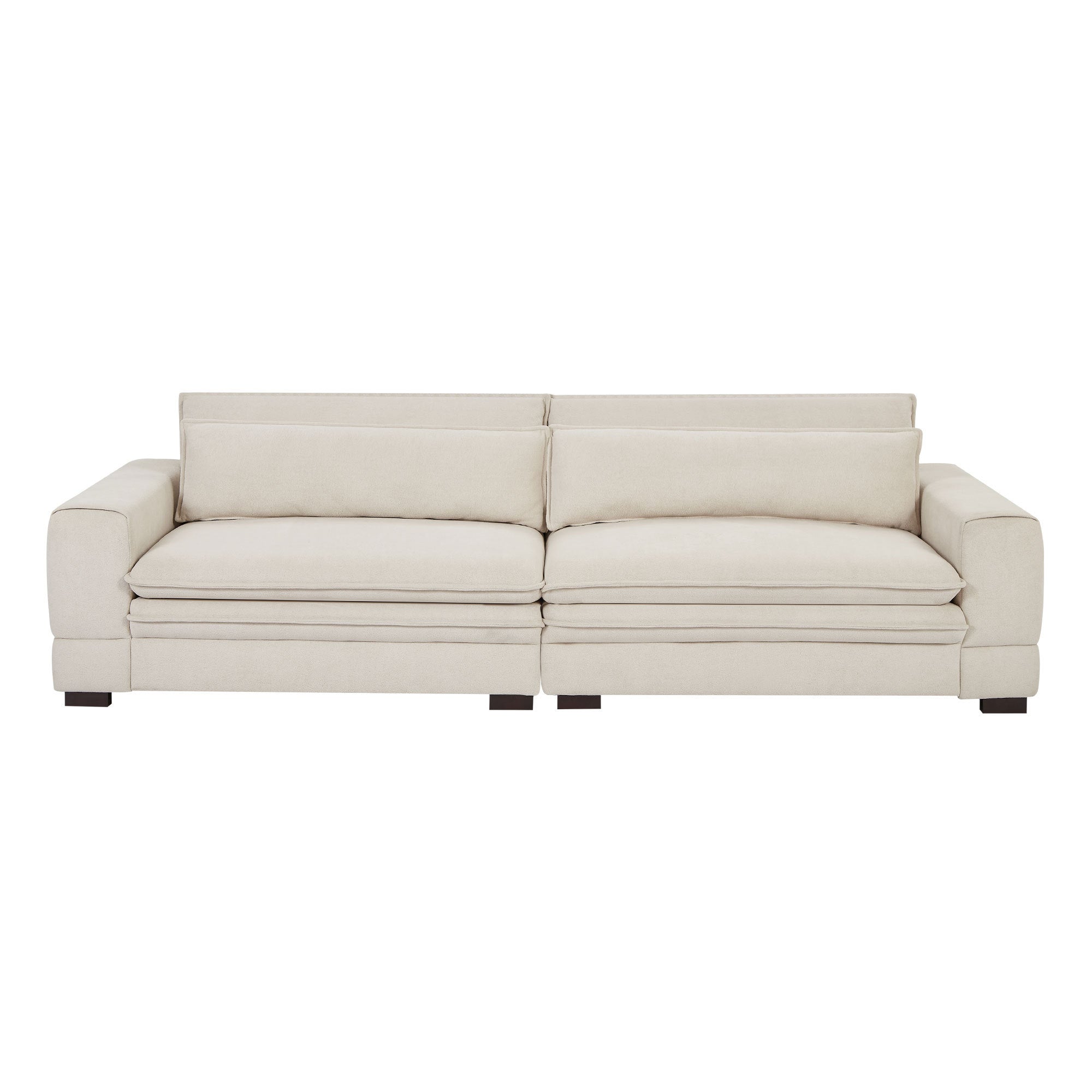 Oversized 3 Seater Deep Sofa, Pillow Top Couch, Beige