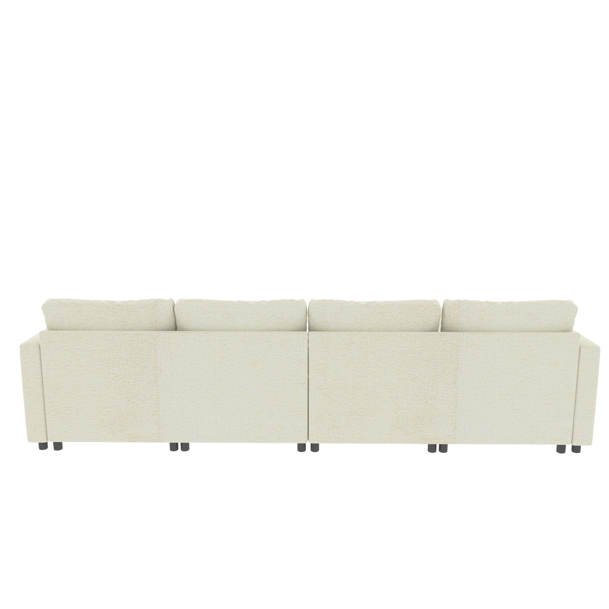 Large Sectional Couch with Storage, Sofa with Chaise- Beige