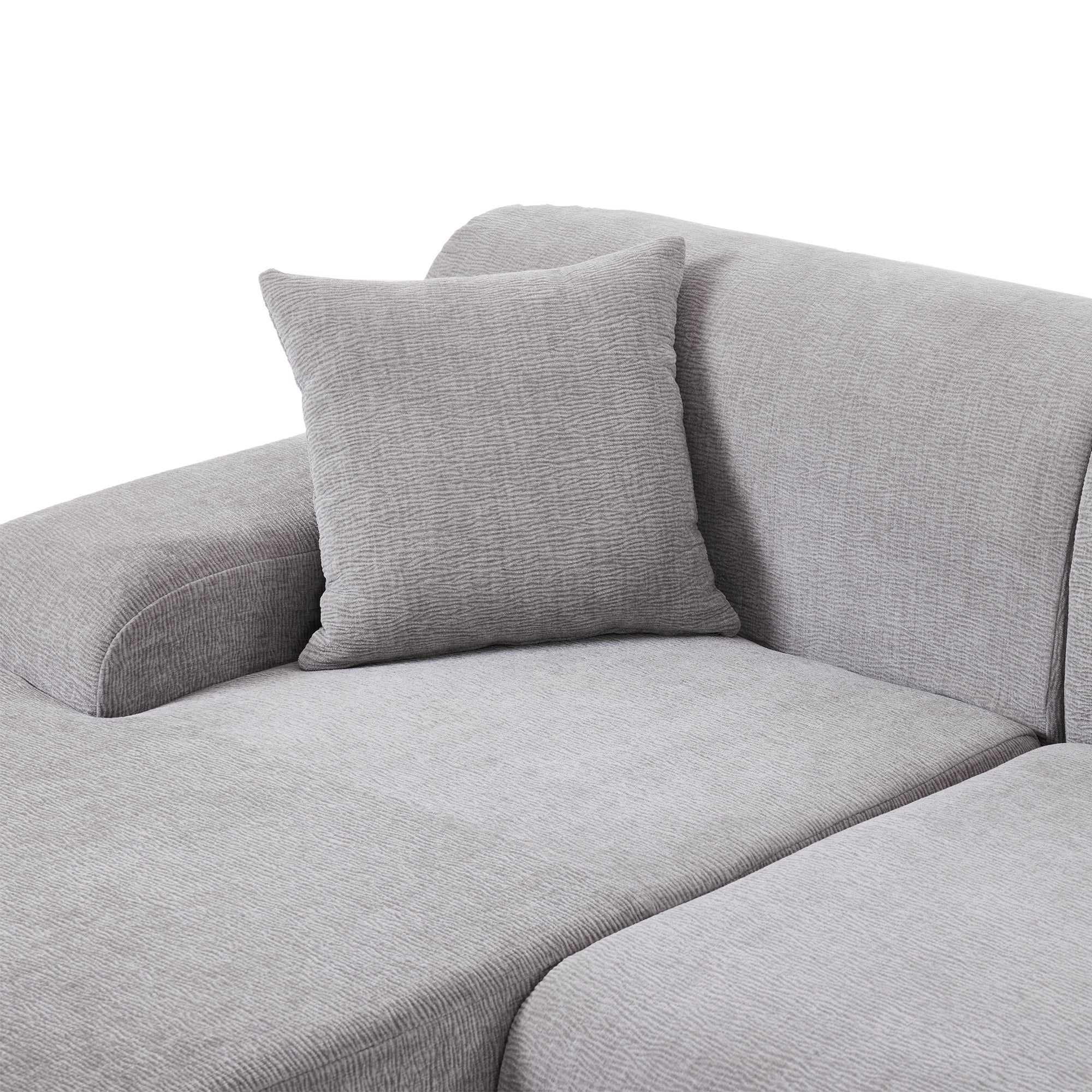 Modular Couch, L-Shaped Sofa with Chaise, Grey