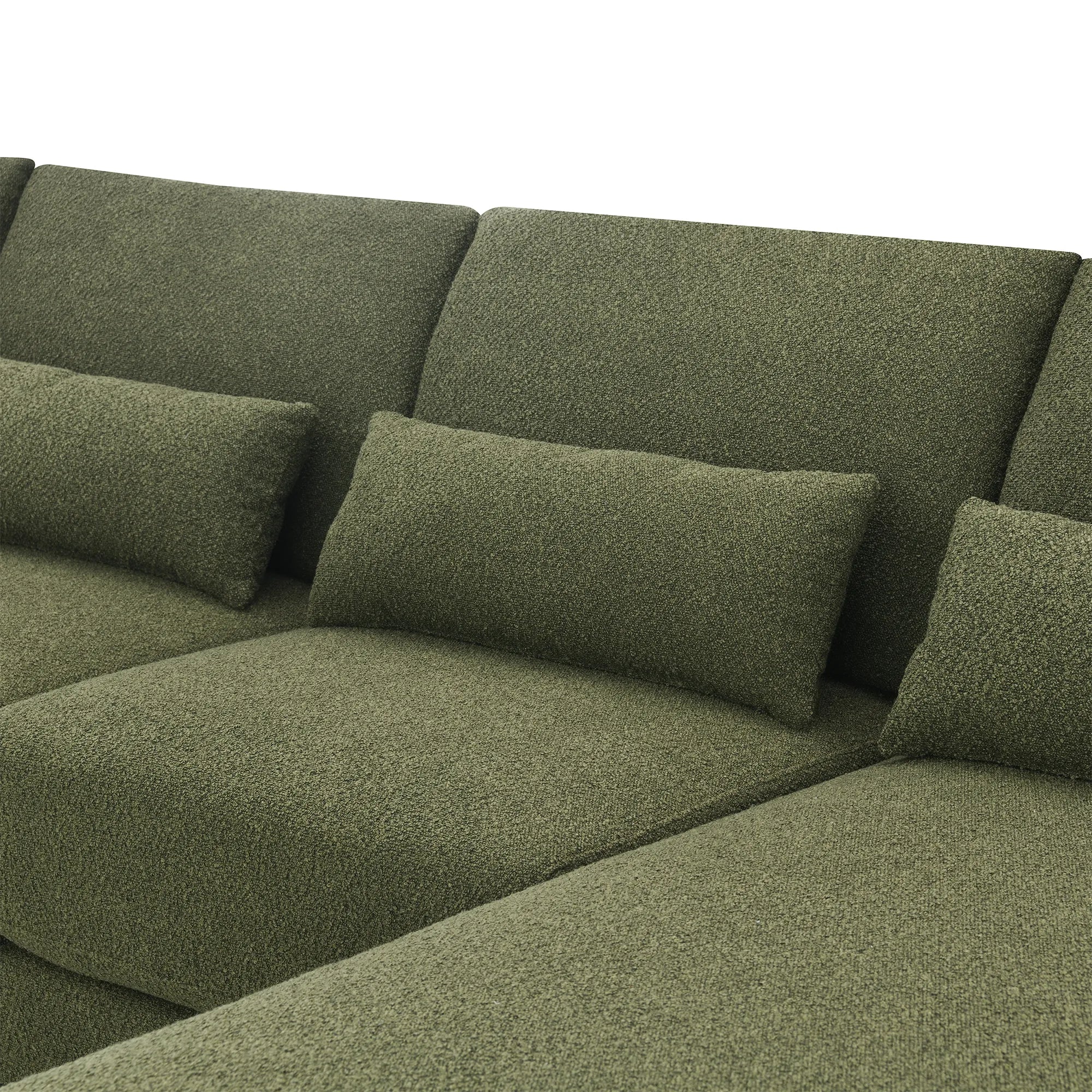 L Shape Couch, Deep Seat Sectional Sofa with Reversible Chaise, Green