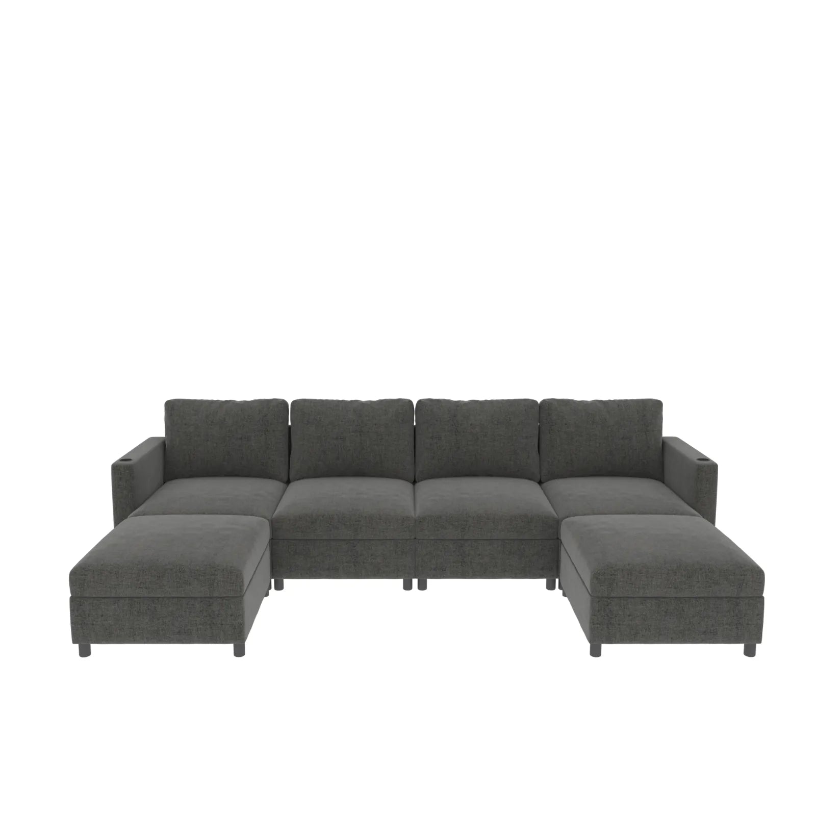 Large Sectional Couch with Storage, Sofa with Chaise- Gray