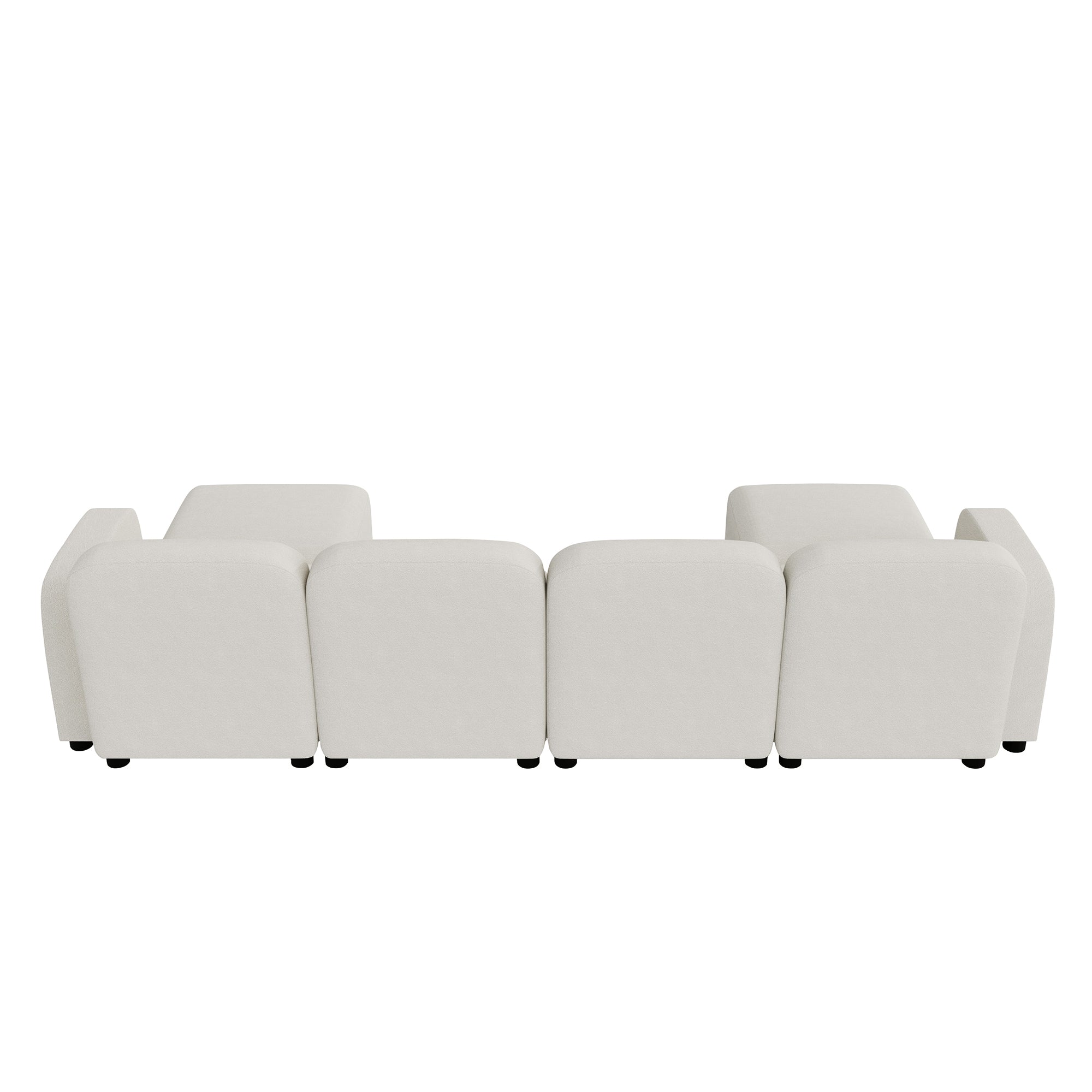 Modern U Shaped Sectional, Modular Comfy Couch with Ottoman, Beige