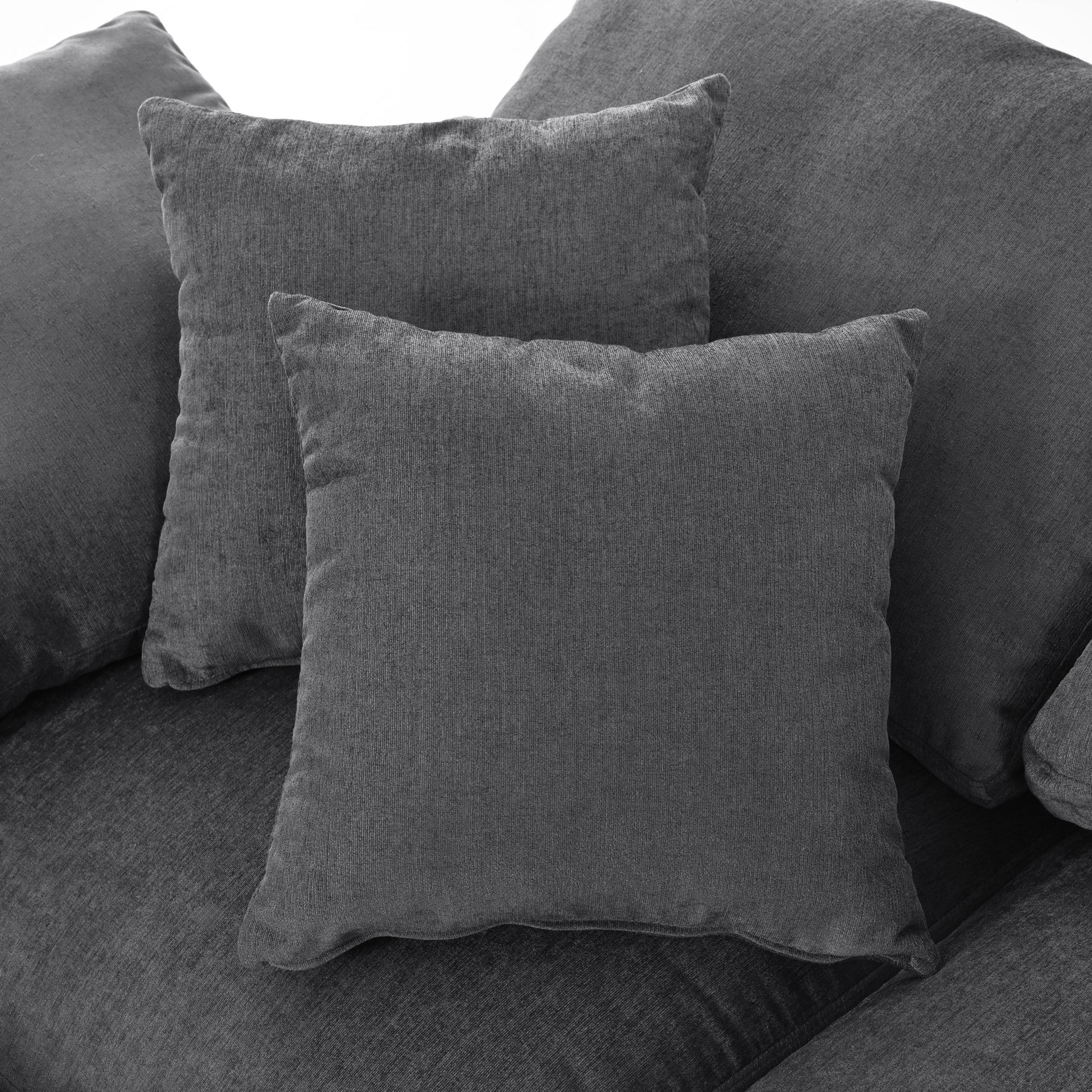 Large Modular Couch, U Shaped Sectional Sofa with Ottoman, Grey
