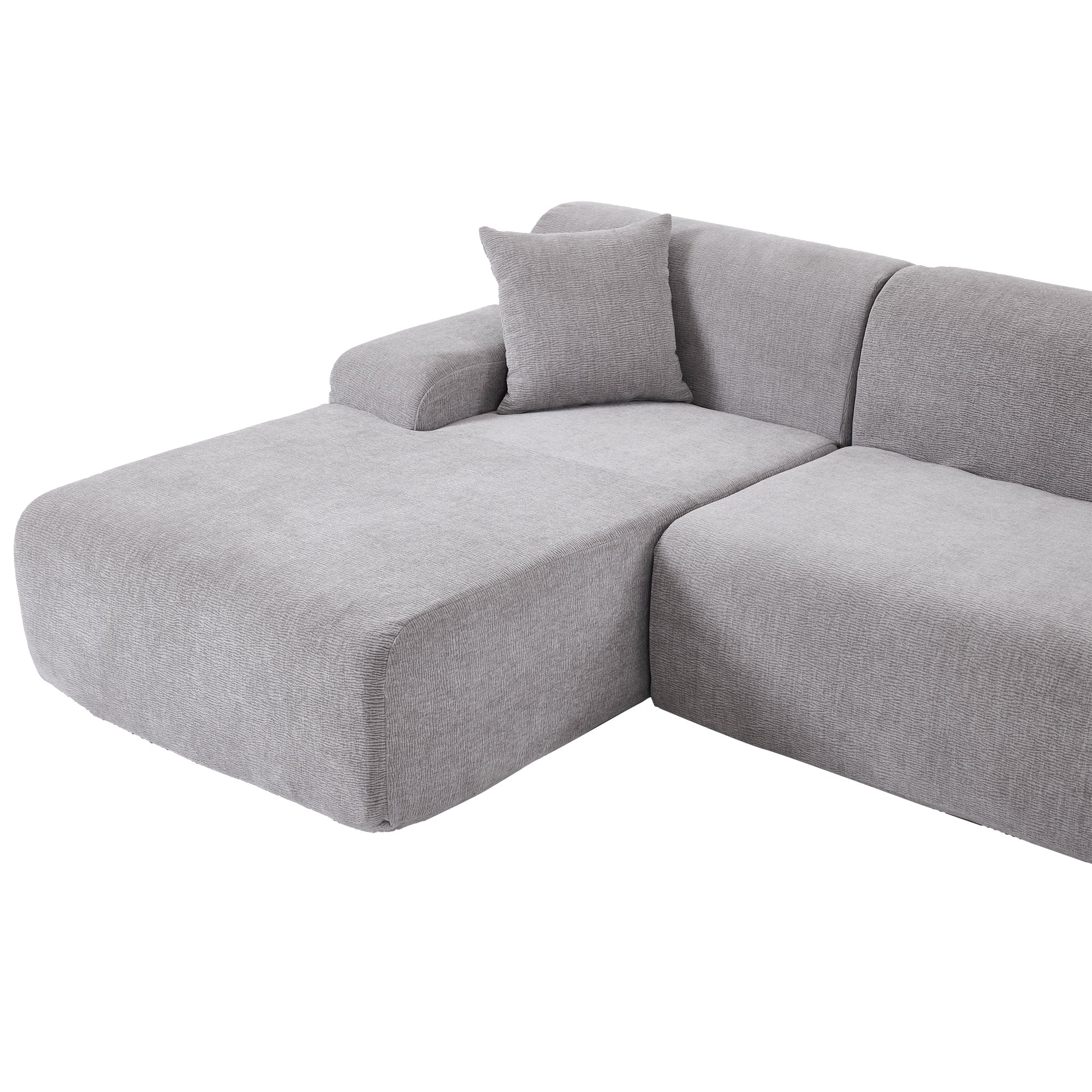 Modular Couch, L-Shaped Sofa with Chaise, Grey