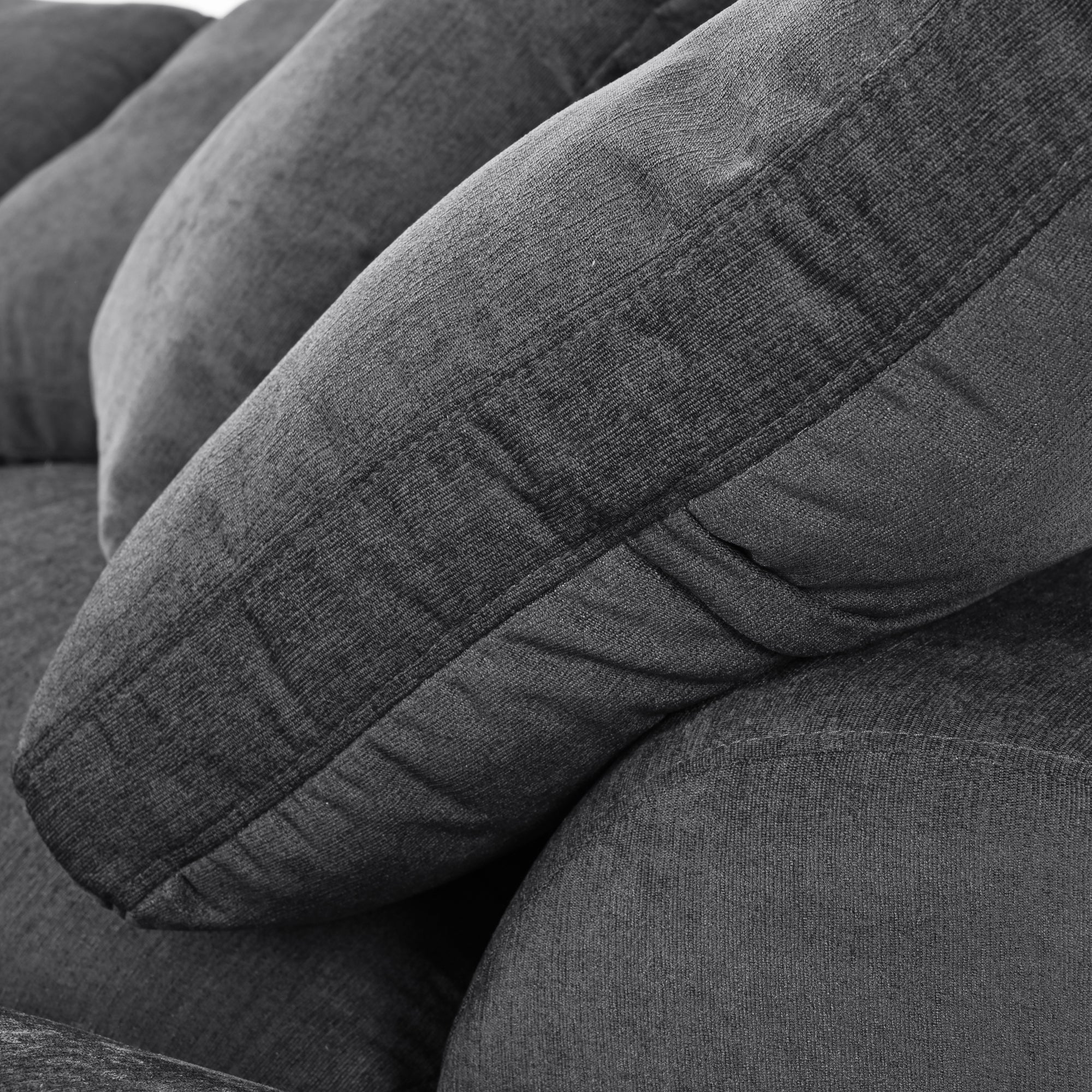 Large Modular Couch, U Shaped Sectional Sofa with Ottoman, Grey