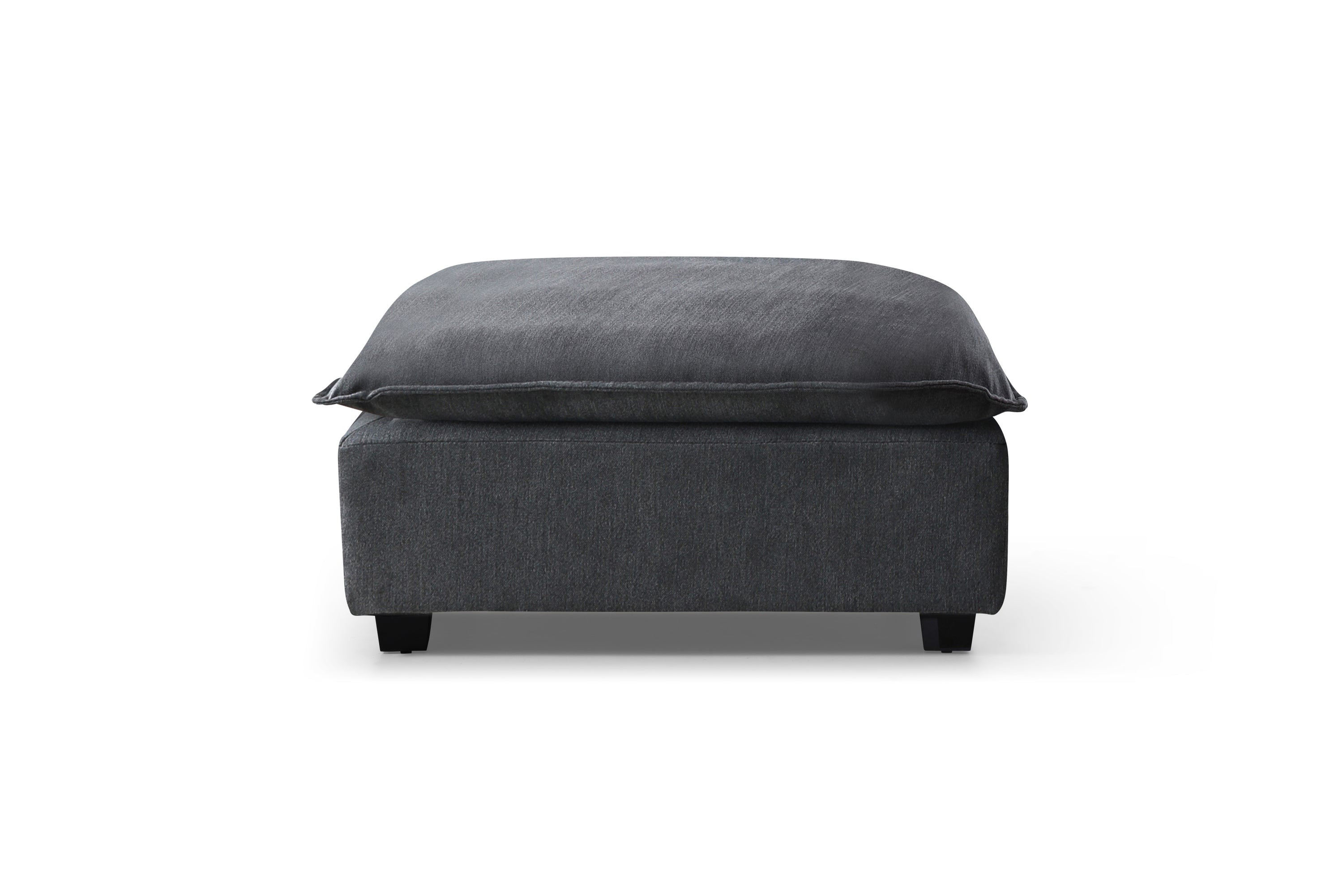 Plush Modular Sectional Sofa, L-Shaped Couch with Ottoman, Gray