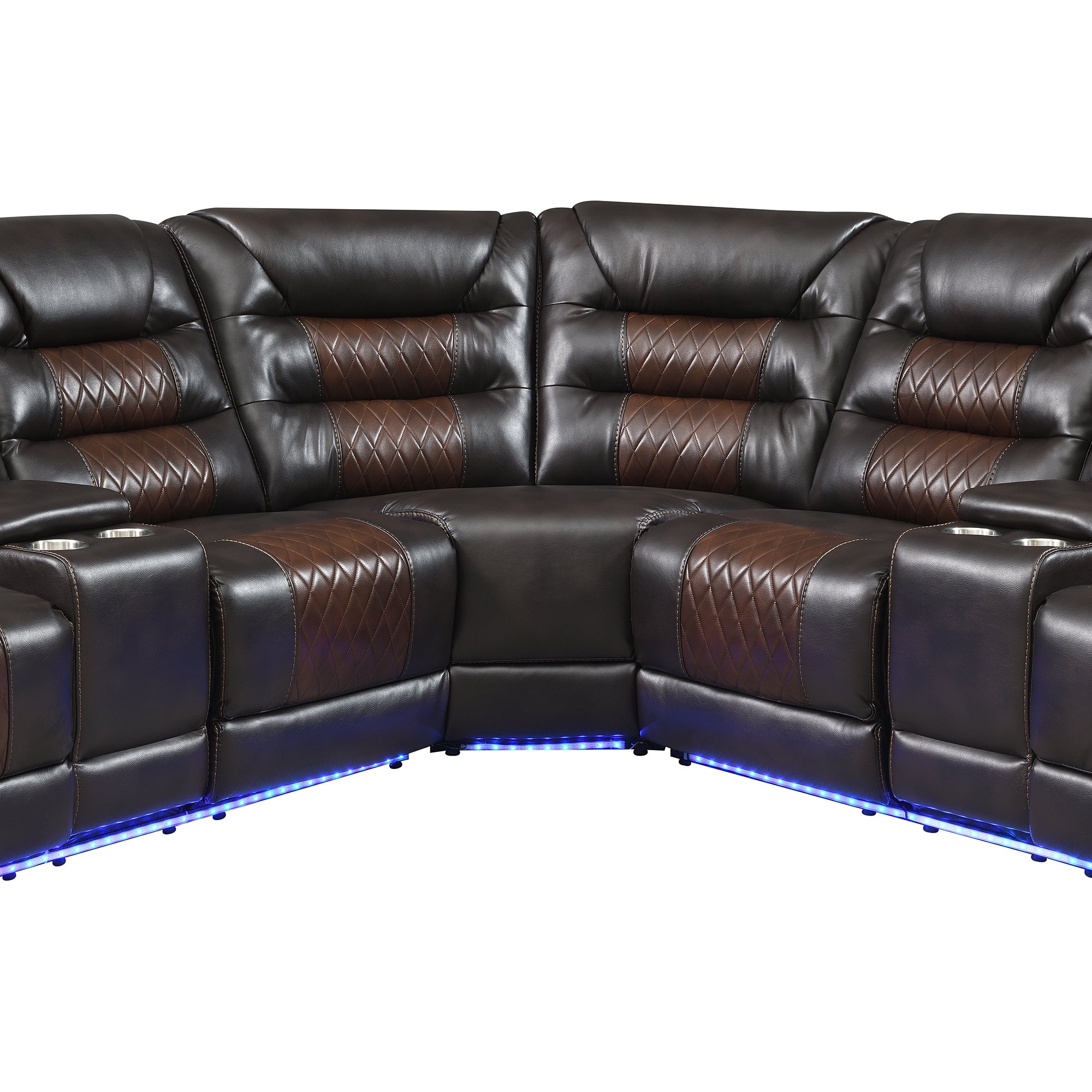 Luxury Reclining Sofa, Corner Sectional Couch Recliner, Brown