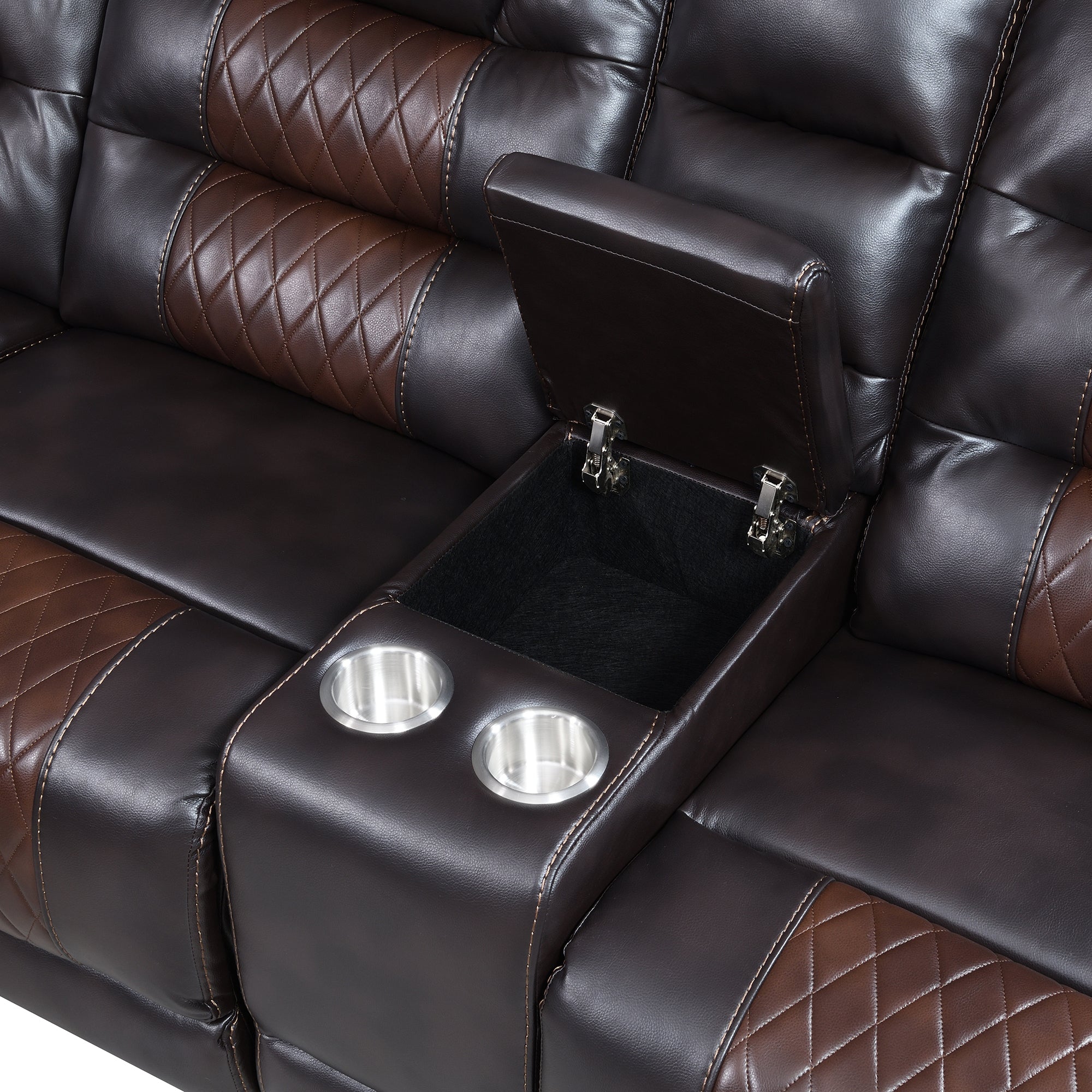 Luxury Reclining Sofa, Corner Sectional Couch Recliner, Brown
