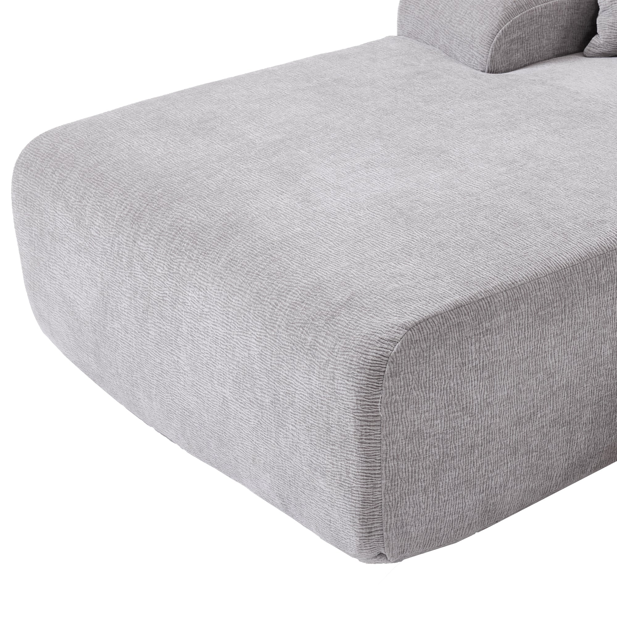 Modular Couch, L-Shaped Sofa with Chaise, Grey