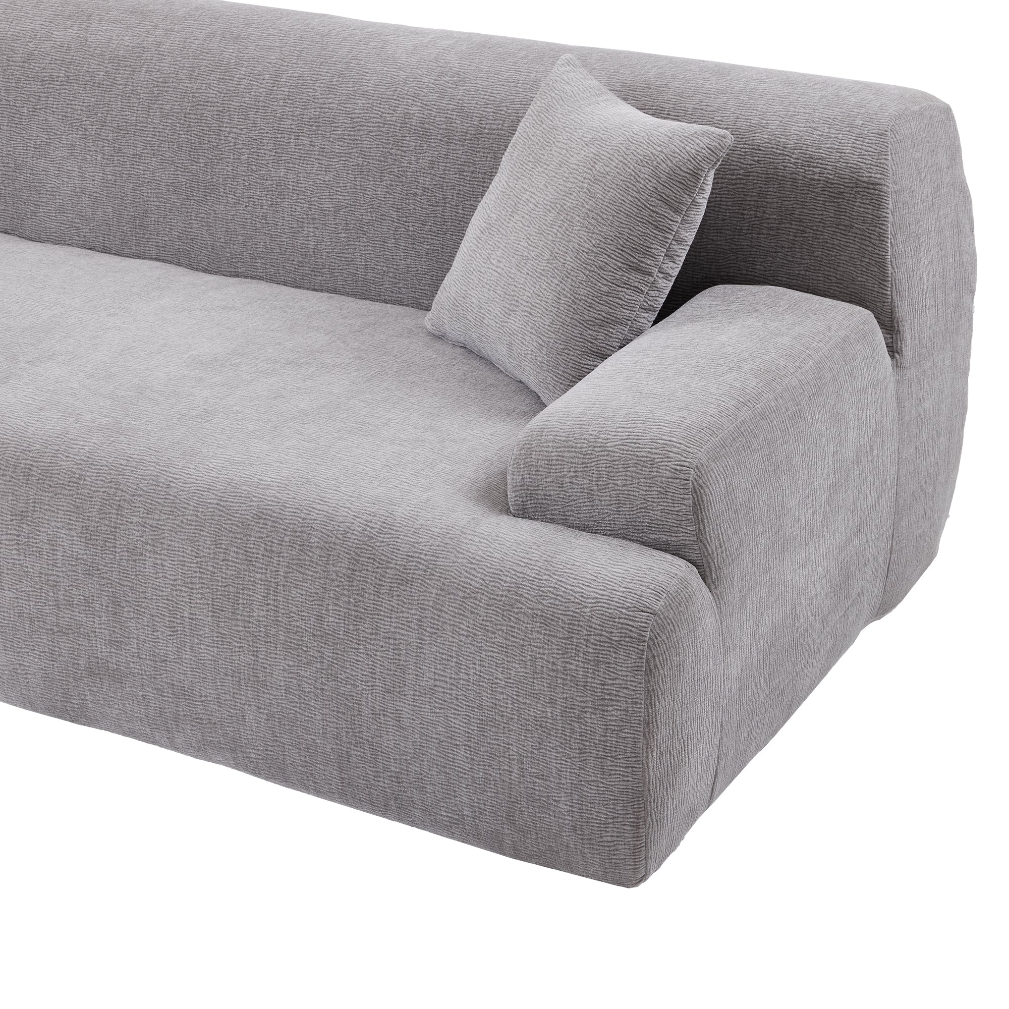 Modular Couch, L-Shaped Sofa with Chaise, Grey