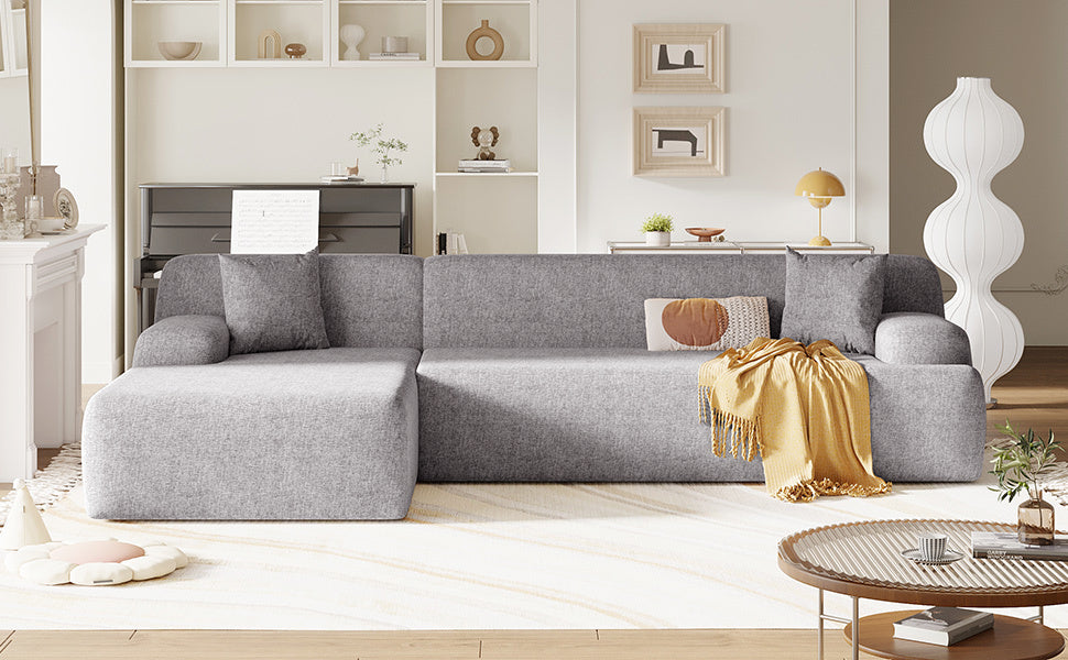Modular Couch, L-Shaped Sofa with Chaise, Grey