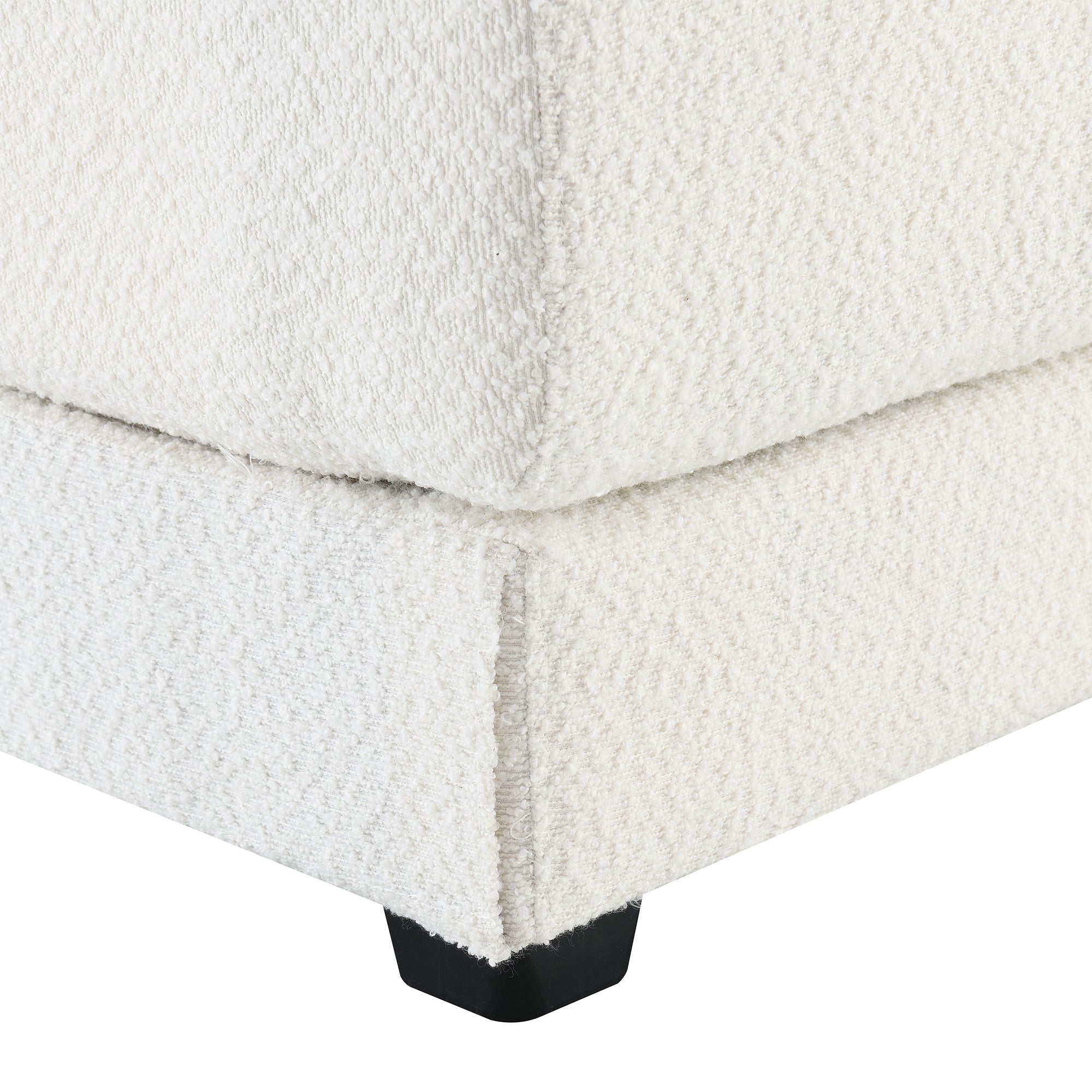 L Shape Couch, Deep Seat Sectional Sofa with Reversible Chaise, Cream