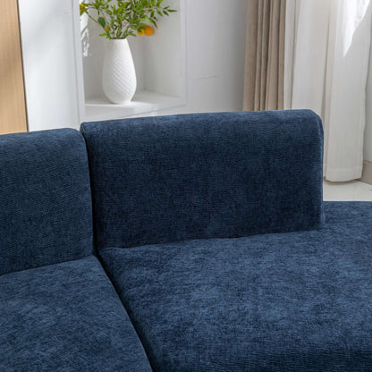 Curved Sofa, Modern Large Sectional Couch - Blue