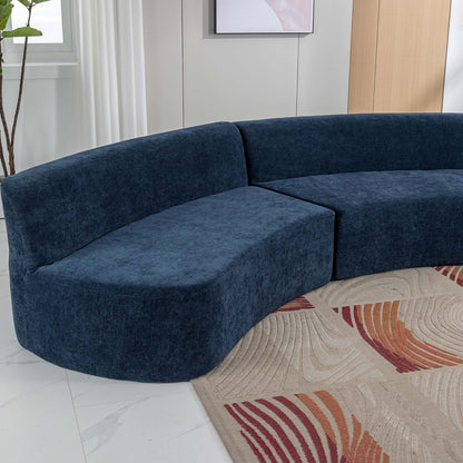 Curved Sofa, Modern Large Sectional Couch - Blue