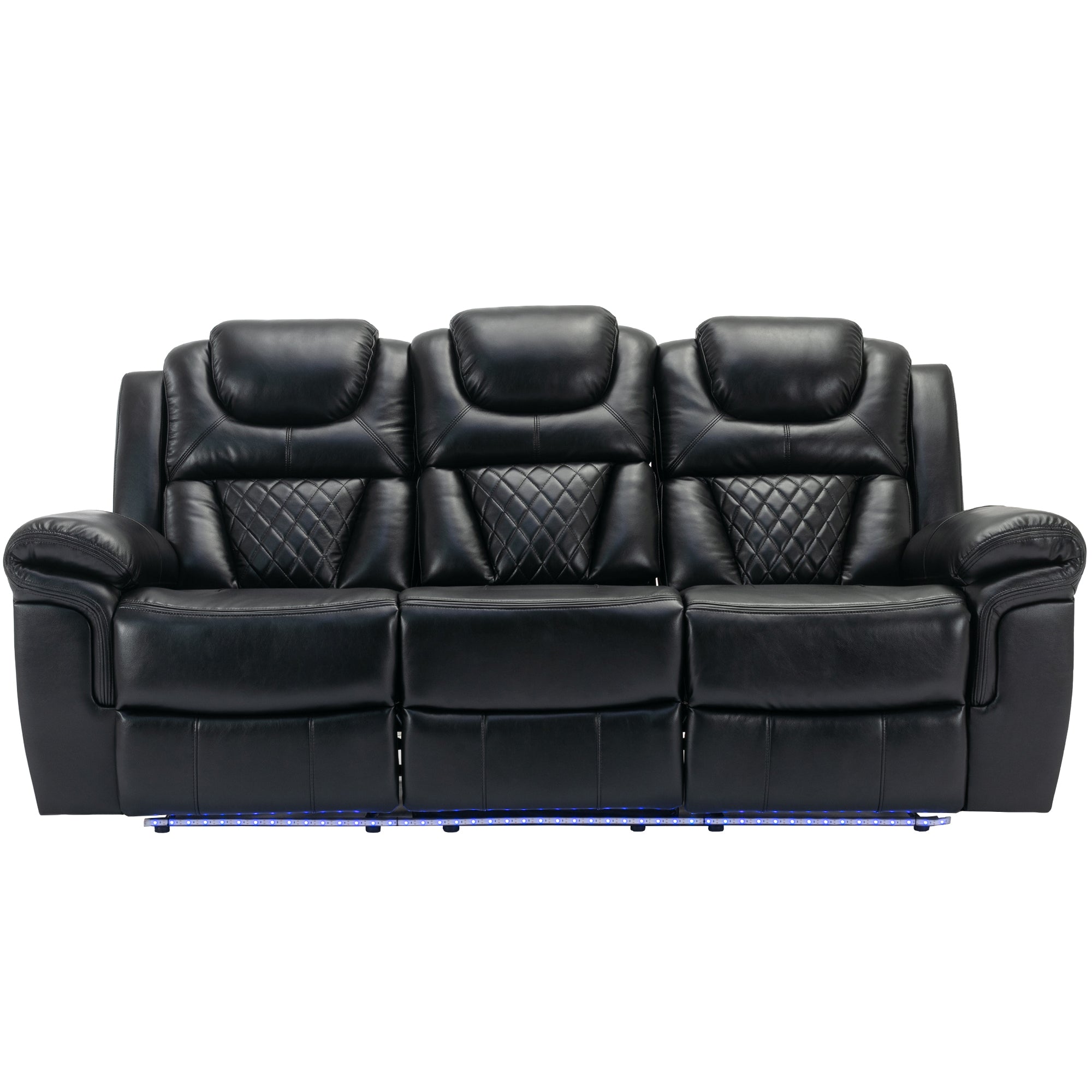 Louie Luxury Recliner Sofa Set, Home Theater Seating with LED Lights