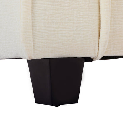 Plush Couch, Deep Seat Couch with Ottomans, Beige