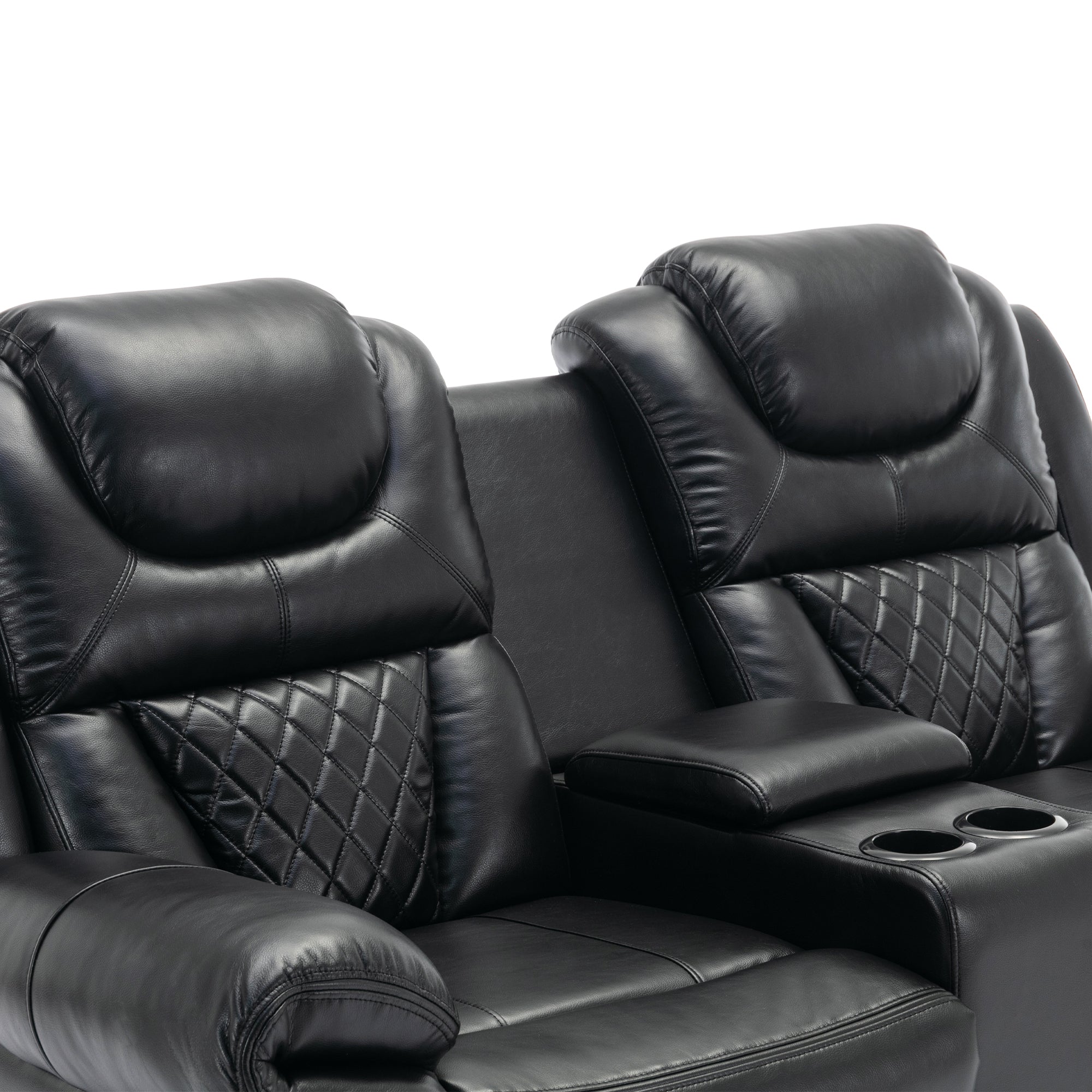 Louie Luxury Recliner Sofa Set, Home Theater Seating with LED Lights