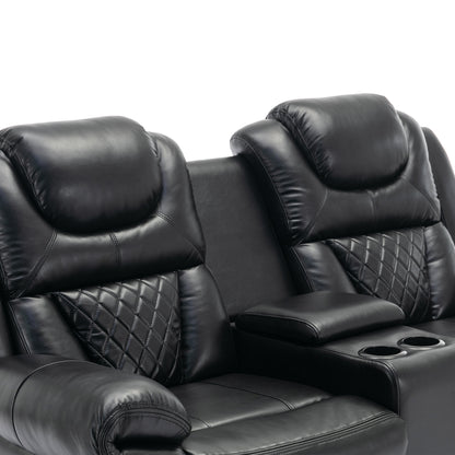 Louie Luxury Recliner Sofa Set, Home Theater Seating with LED Lights