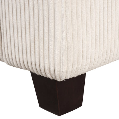 Louie Modular Sectional Sofa, Corduroy Couch with Ottoman - Beige