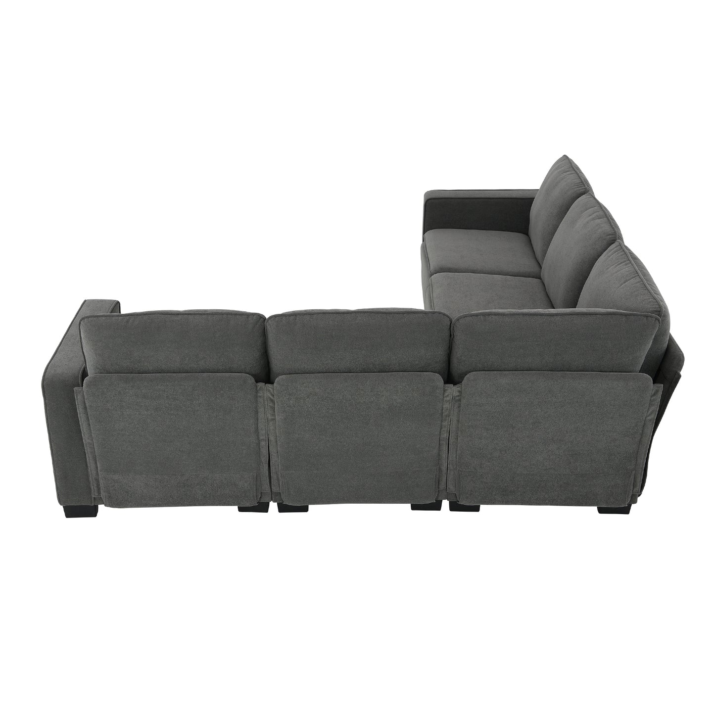 Corner Sectional Sofa, L-Shaped Comfy Couch, Gray