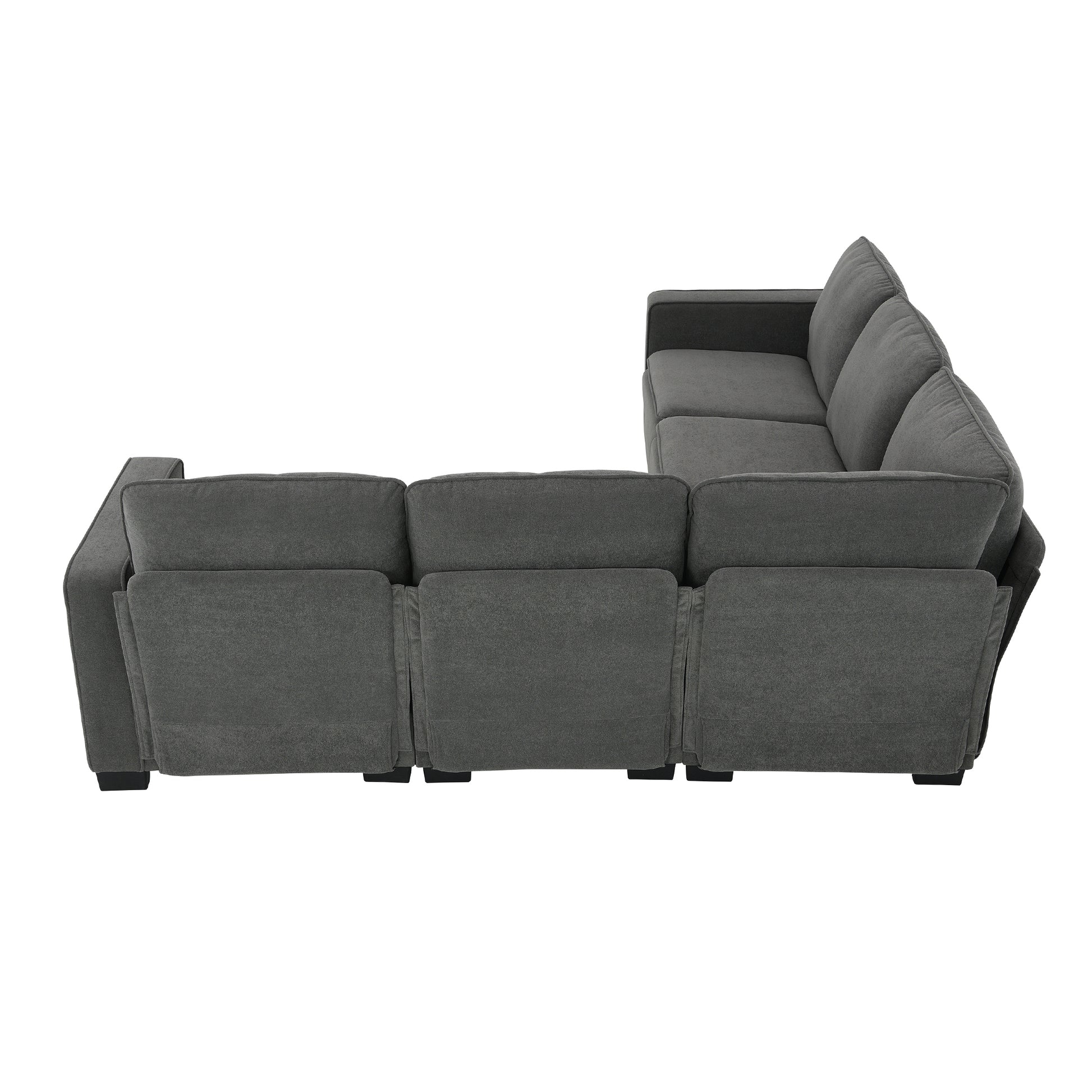 Corner Sectional Sofa, L-Shaped Comfy Couch, Gray