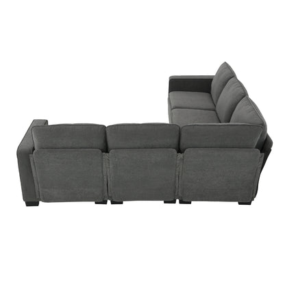 Corner Sectional Sofa, L-Shaped Comfy Couch, Gray