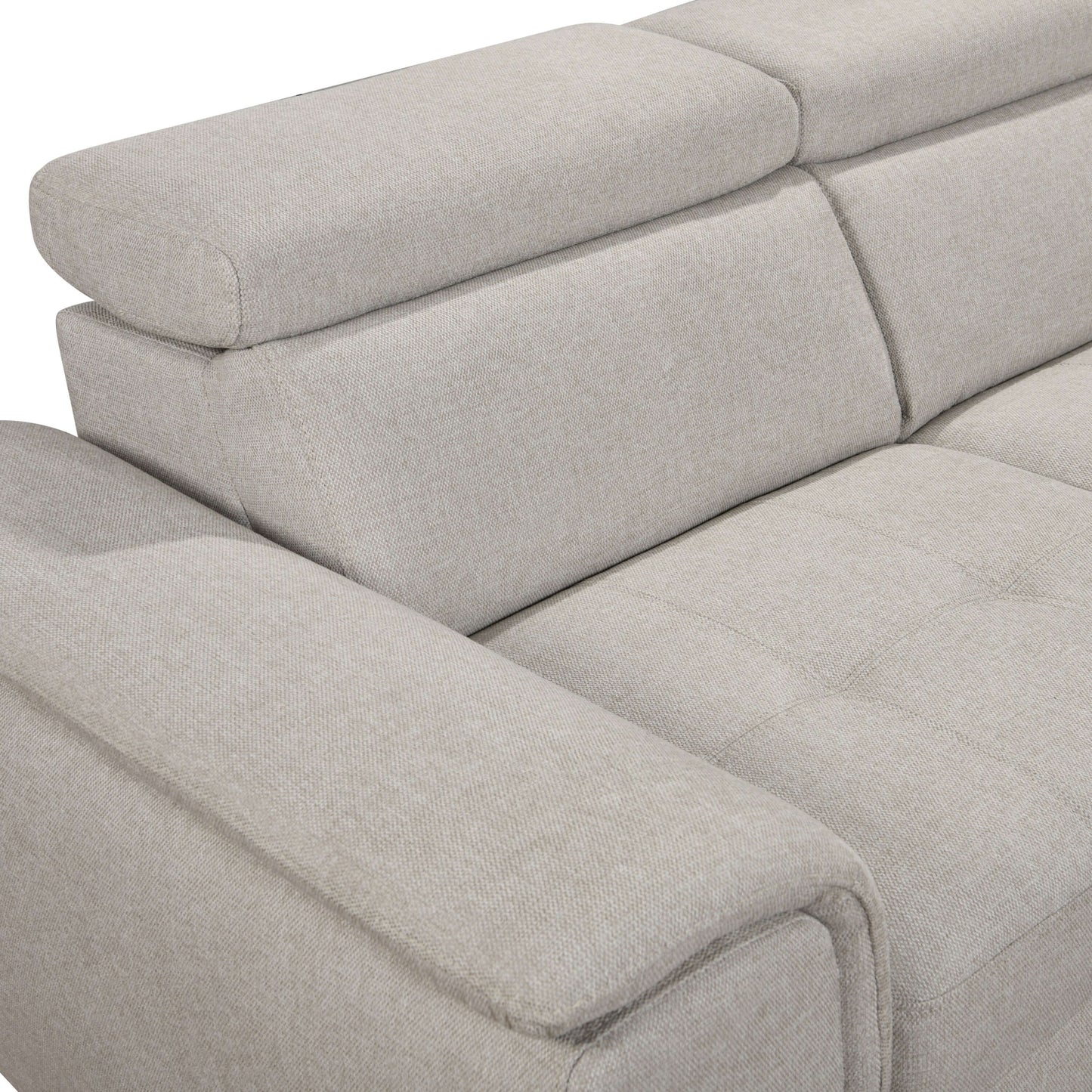 U Shaped 7-seat Sectional with Sofa Bed and Storage Chaise for Living Room - Beige, Gray
