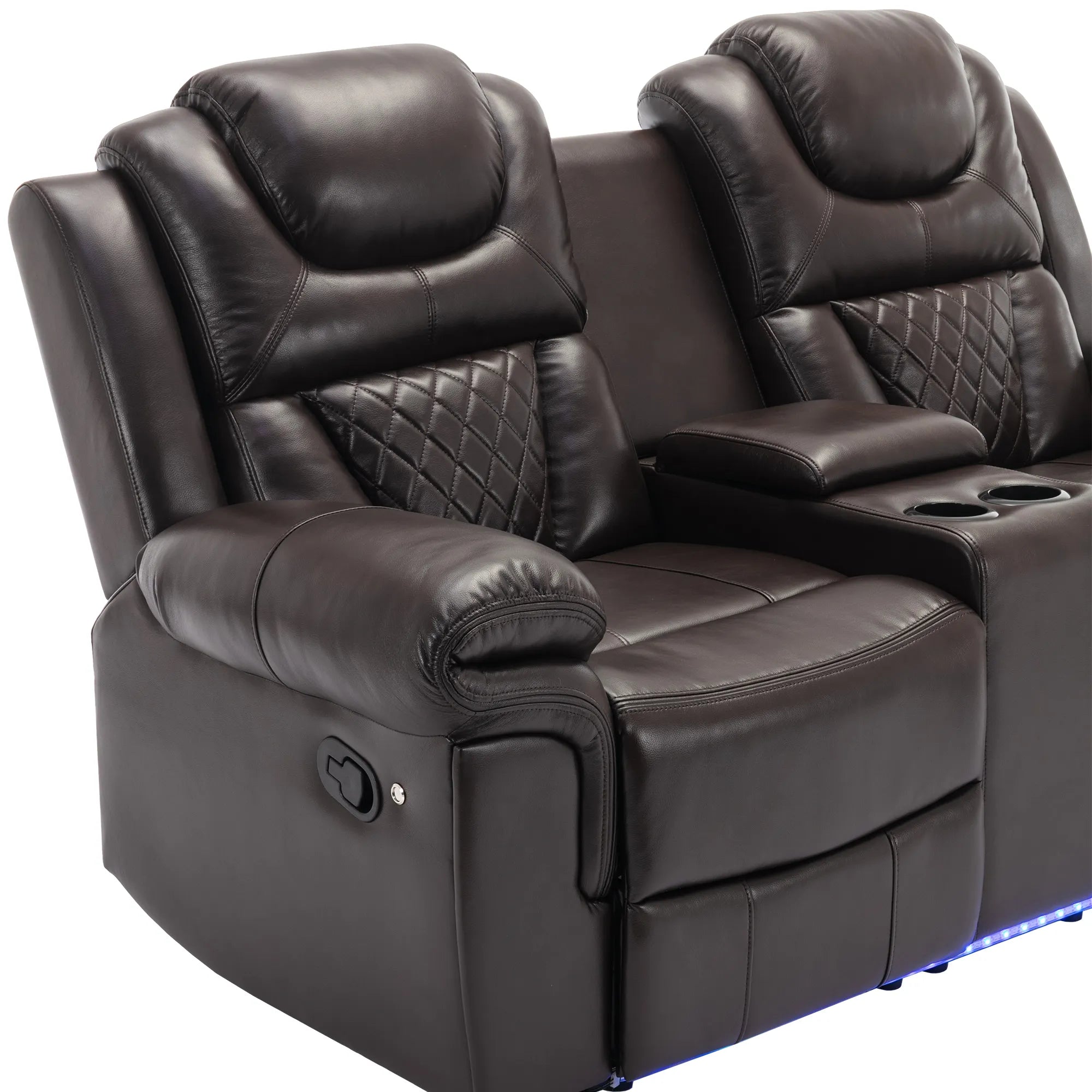 Louie Luxury Recliner Sofa Set, Home Theater Seating with LED Lights