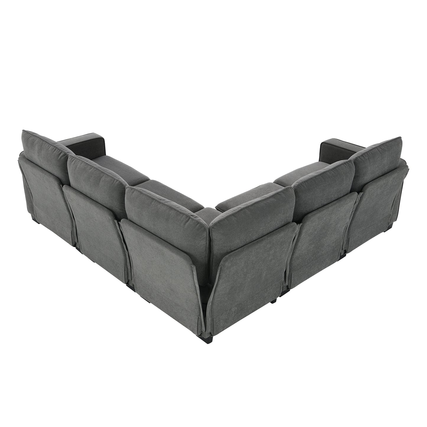 Corner Sectional Sofa, L-Shaped Comfy Couch, Gray