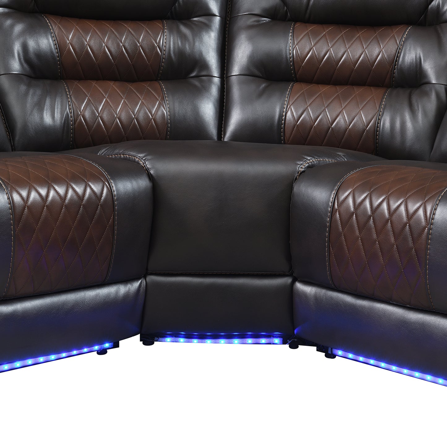 Luxury Reclining Sofa, Corner Sectional Couch Recliner, Brown