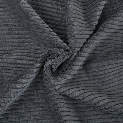 Modular Sectional Sofa, Deep Seat Corduroy Couch, Dark Gray