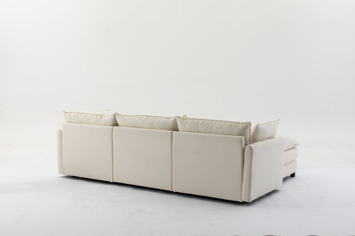 Louie Sofa L Shape, Modular Couch with Ottoman - Beige