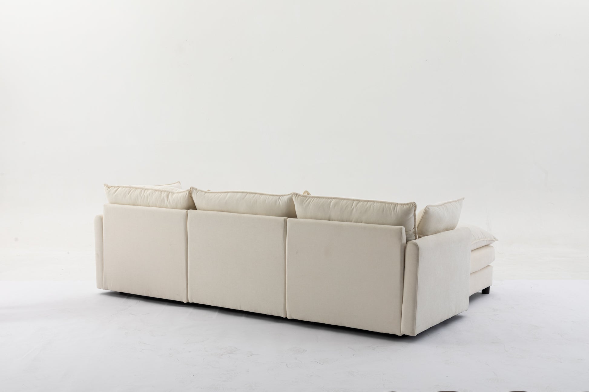 Louie Sofa L Shape, Modular Couch with Ottoman - Beige