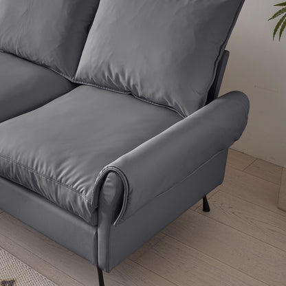 Louie Couch L-Shape, Sofa With Chaise Lounge - Gray
